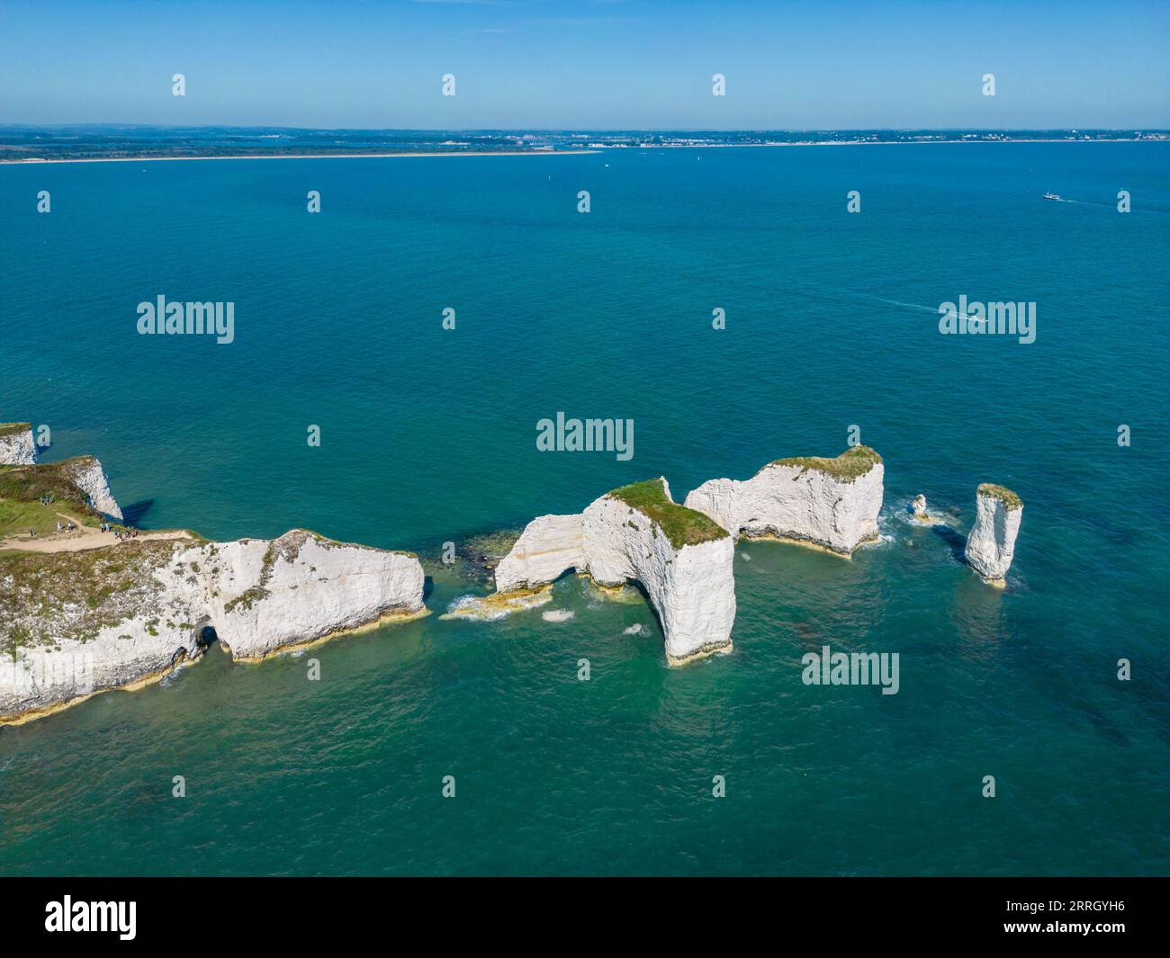 Aerial view of Old Harry Rocks at Studland, Dorset Stock Photo