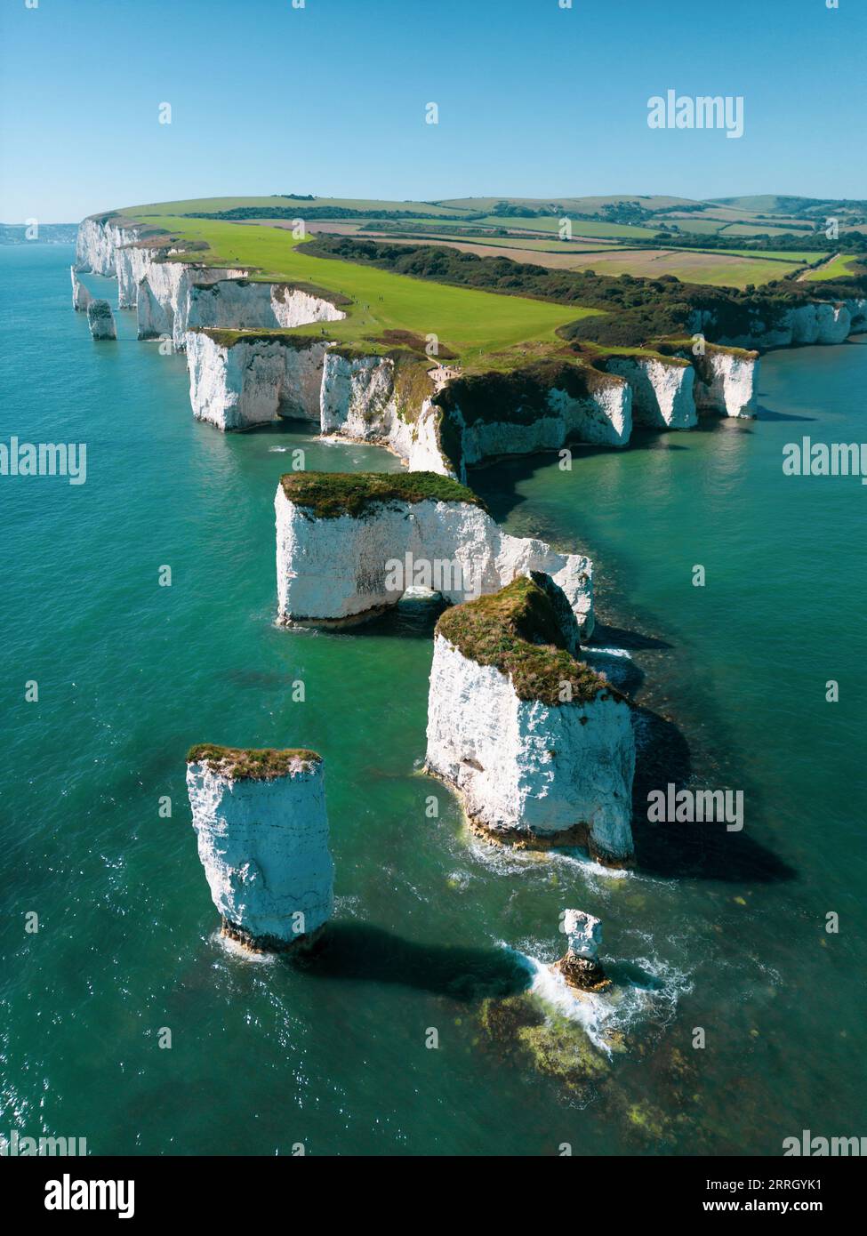 Aerial view of Old Harry Rocks at Studland, Dorset Stock Photo - Alamy