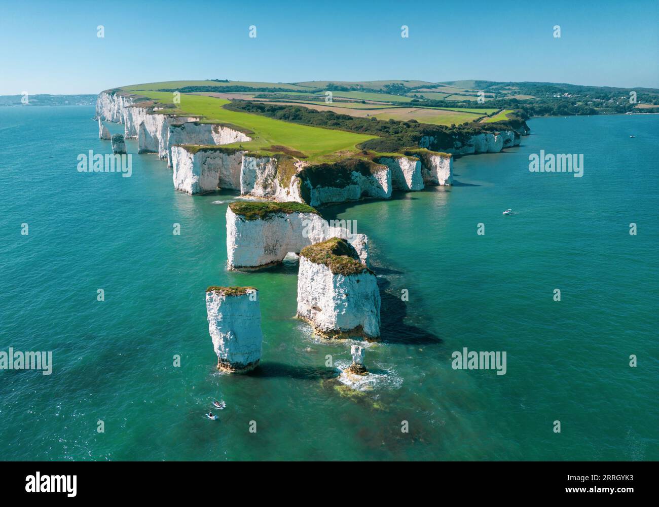 Aerial view of Old Harry Rocks at Studland, Dorset Stock Photo