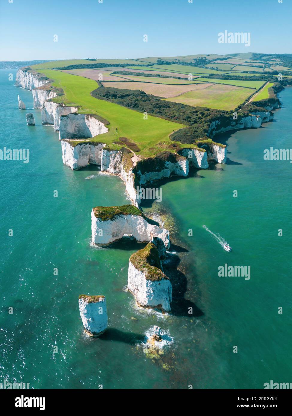 Aerial view of Old Harry Rocks at Studland, Dorset Stock Photo