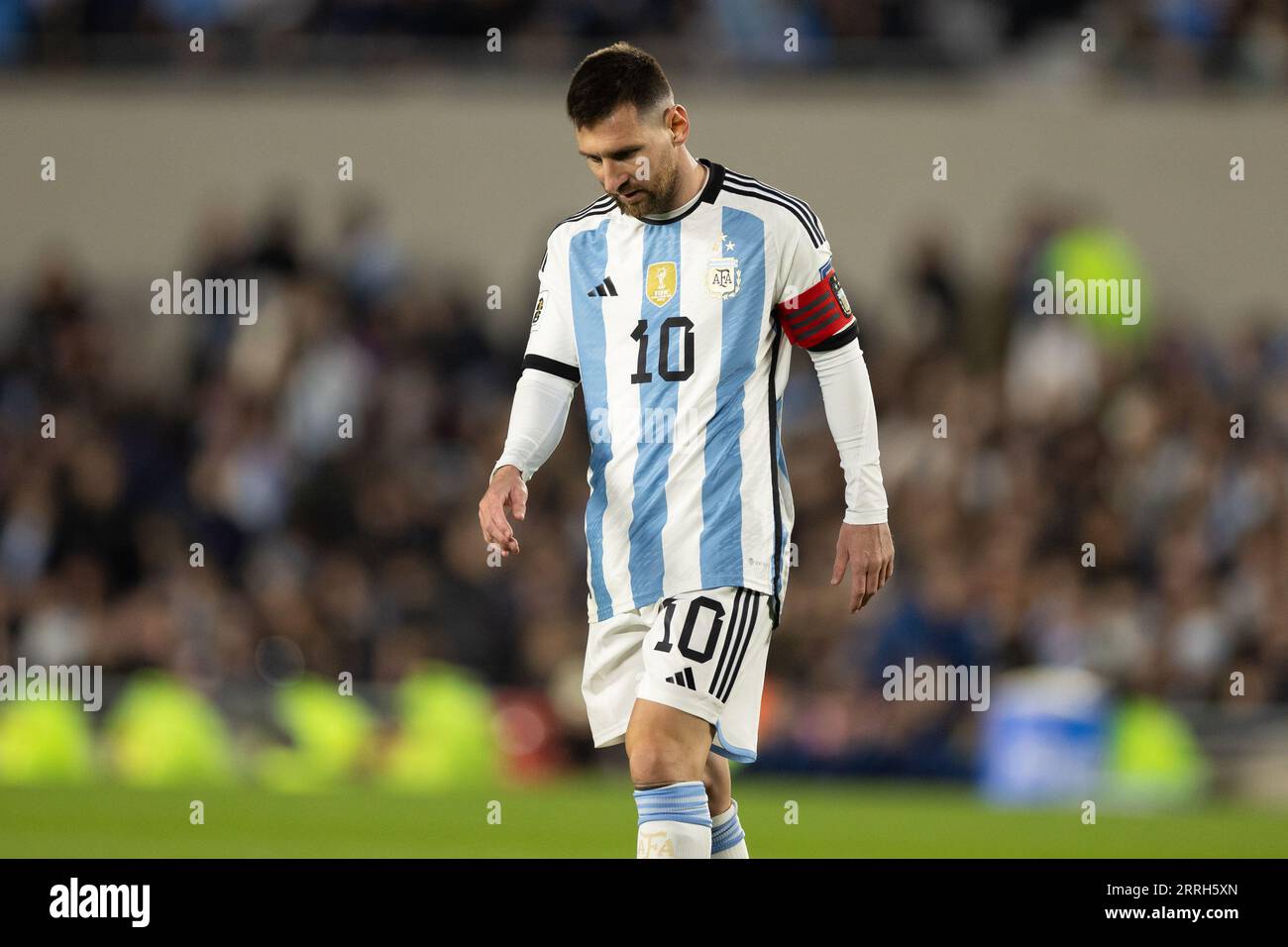 Buenos Aires, Argentina. 08th Sep, 2023. BUENOS AIRES, ARGENTINA - SEPTEMBER 7: Lionel Messi of Argentina looks on during the FIFA World Cup 2026 Qualifier match between Argentina and Ecuador at Estadio Más Monumental Antonio Vespucio Liberti on September 07, 2023 in Buenos Aires, Argentina. (Photo by Florencia Tan Jun/Pximages) Credit: Px Images/Alamy Live News Stock Photo