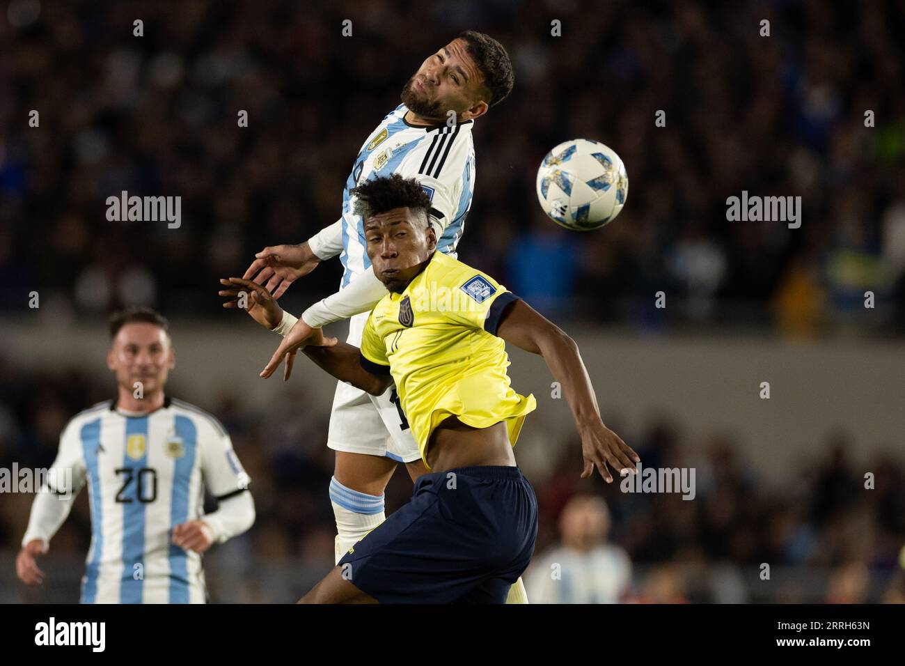 Buenos Aires, Argentina. 08th Sep, 2023. BUENOS AIRES, ARGENTINA - SEPTEMBER 7: Nicolas Otamendi of Argentina battles for the ball with during the FIFA World Cup 2026 Qualifier match between Argentina and Ecuador at Estadio Más Monumental Antonio Vespucio Liberti on September 07, 2023 in Buenos Aires, Argentina. (Photo by Florencia Tan Jun/Pximages) Credit: Px Images/Alamy Live News Stock Photo