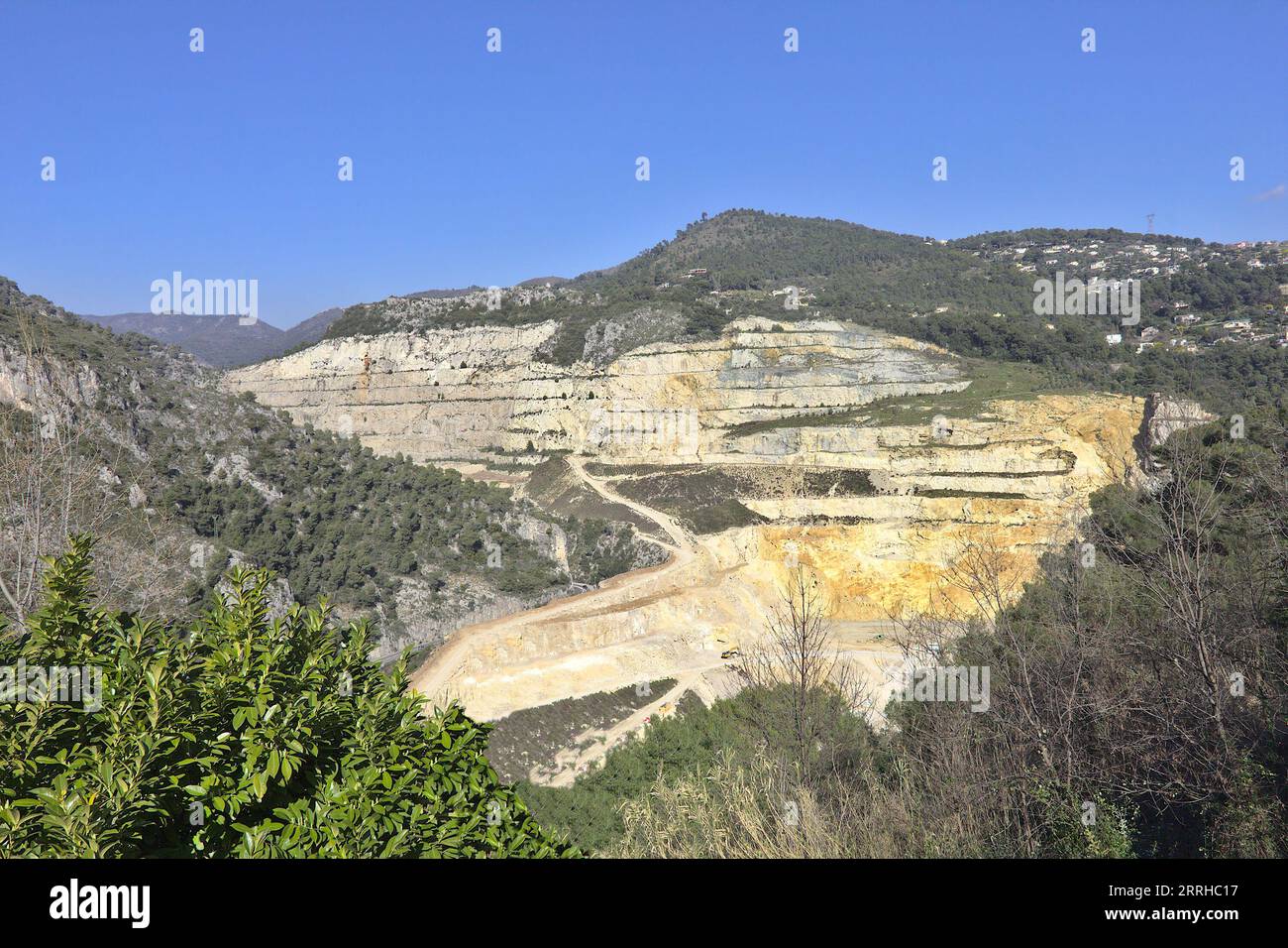 Rock formations near Falicon, South of France Stock Photo