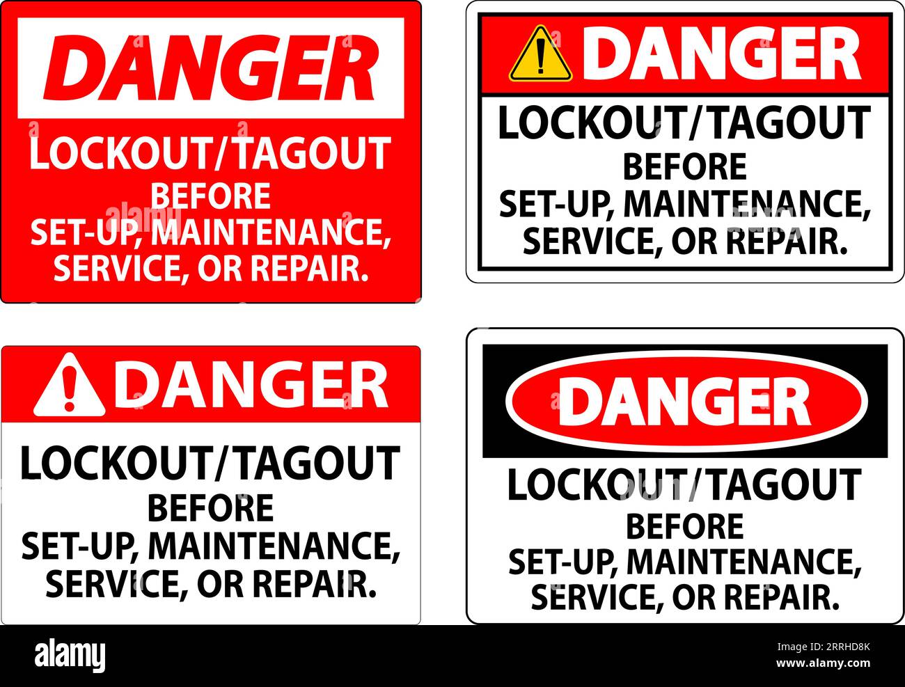 Danger Safety Label: Lockout/Tagout Before Set-Up, Maintenance, Service ...
