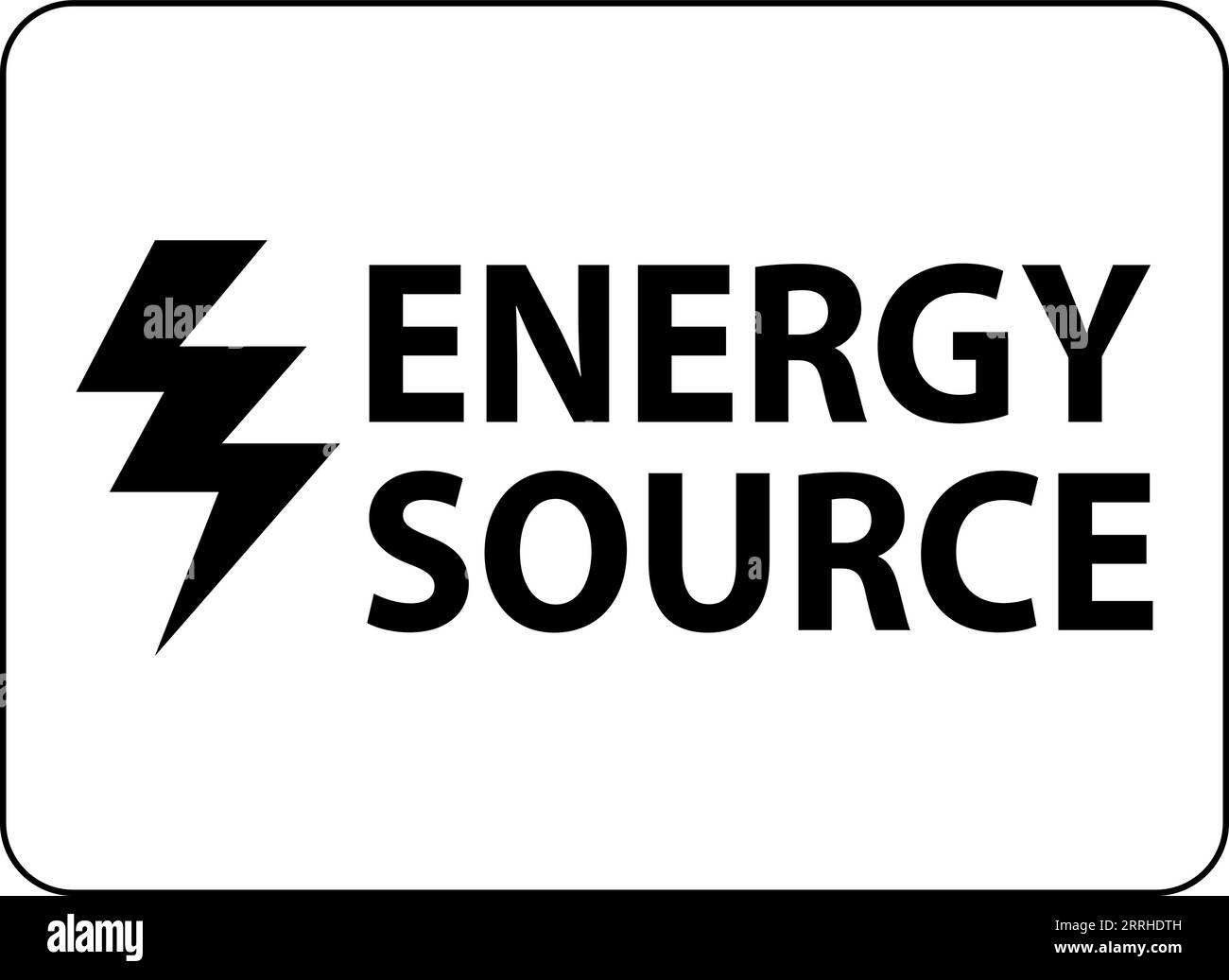 Warning Label Sign, Energy Source Stock Vector Image & Art - Alamy