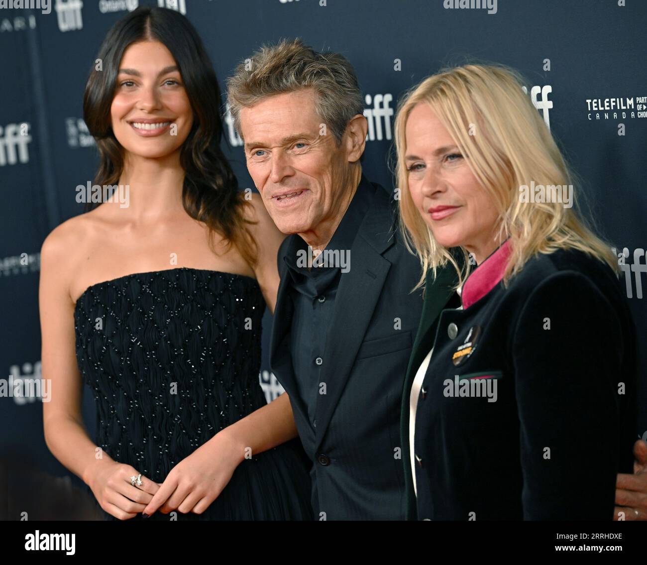 Toronto, Canada. 07th Sep, 2023. (R-L) Patricia Arquette, Willem Dafoe and Camila Morrone attend the world premiere of Arquette's directorial debut 'Gonzo Girl' at the Royal Alexandra Theatre on opening night of the Toronto International Film Festival in Toronto, Canada on Thursday, September 7, 2023. Photo by Chris Chew/UPI Credit: UPI/Alamy Live News Stock Photo