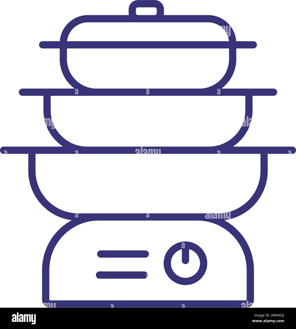 Double boiler line icon. Stock Vector