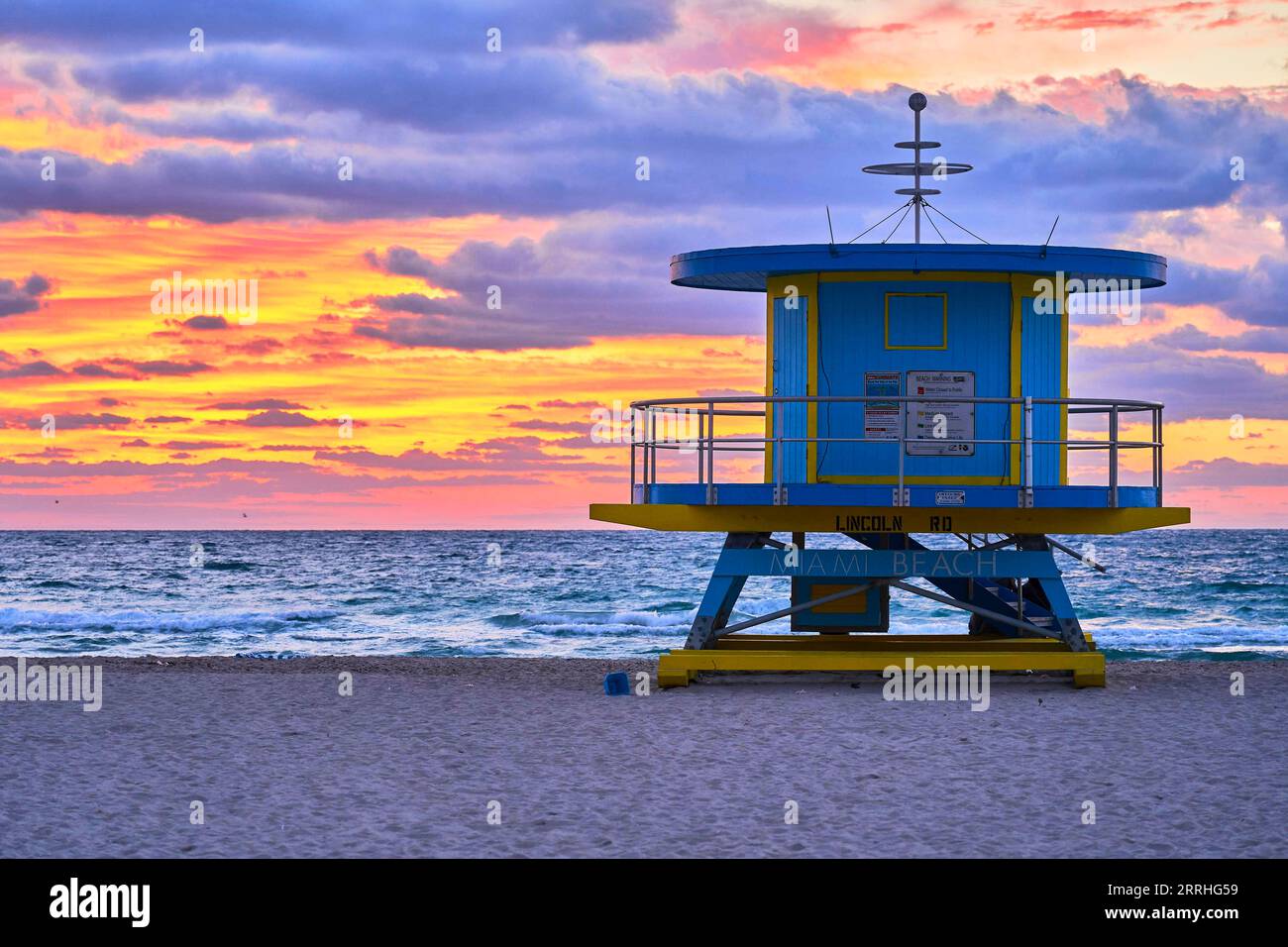 Miami South beach sunrise Stock Photo