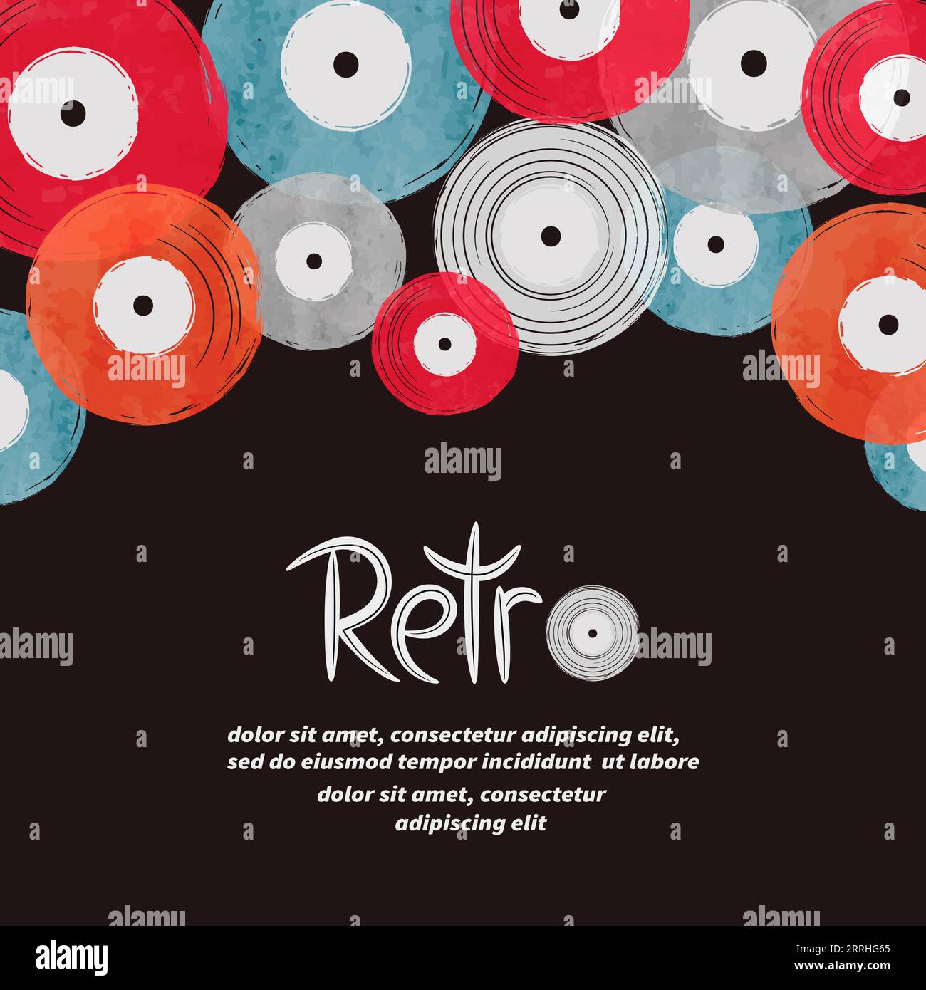 Vinyl records border. Abstract music background. Poster design Stock ...