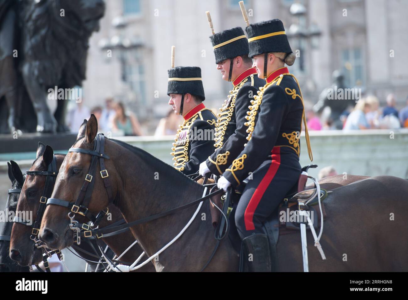 London, UK. 08 Sep 2023. The King's Troop Royal Horse Artillery return