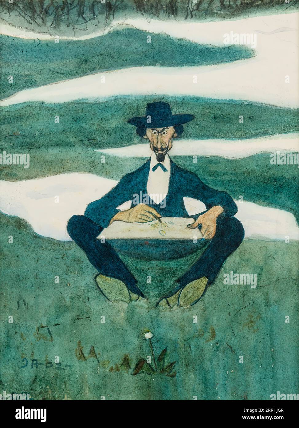 The First Flower of Spring. Portrait of Ole Kruse, 1902 Stock Photo Alamy