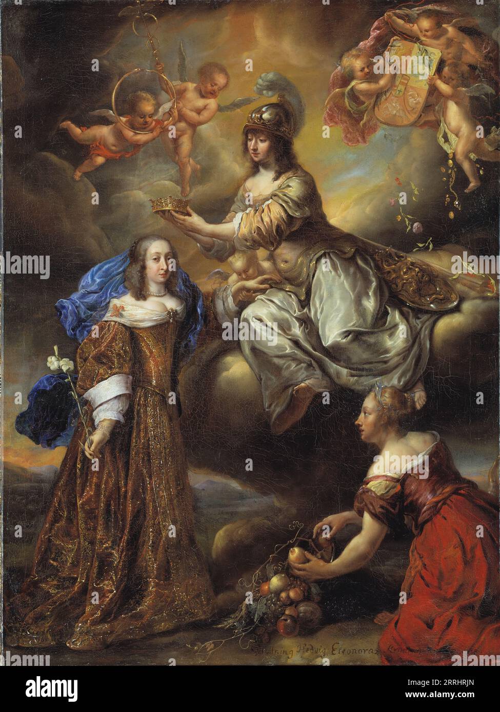 Allegory of Hedvig Eleonora, 1636-1715, crowned by Minerva, 1654. Stock Photo