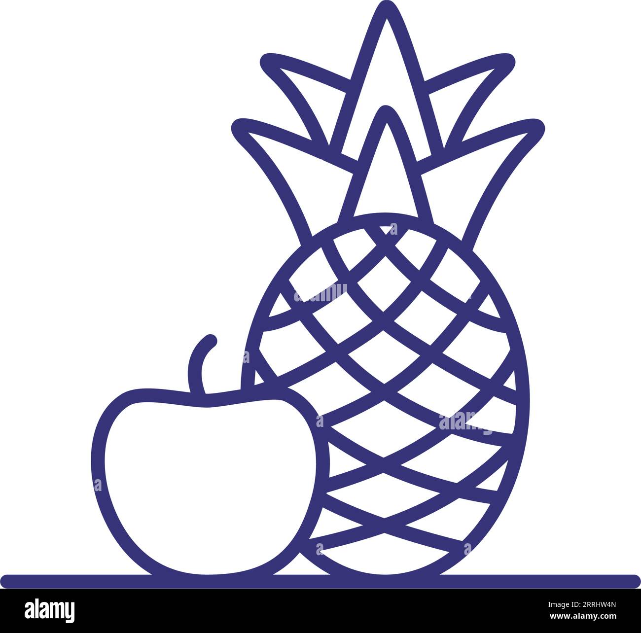 Line healthy pineapple delicious Stock Vector Images - Alamy