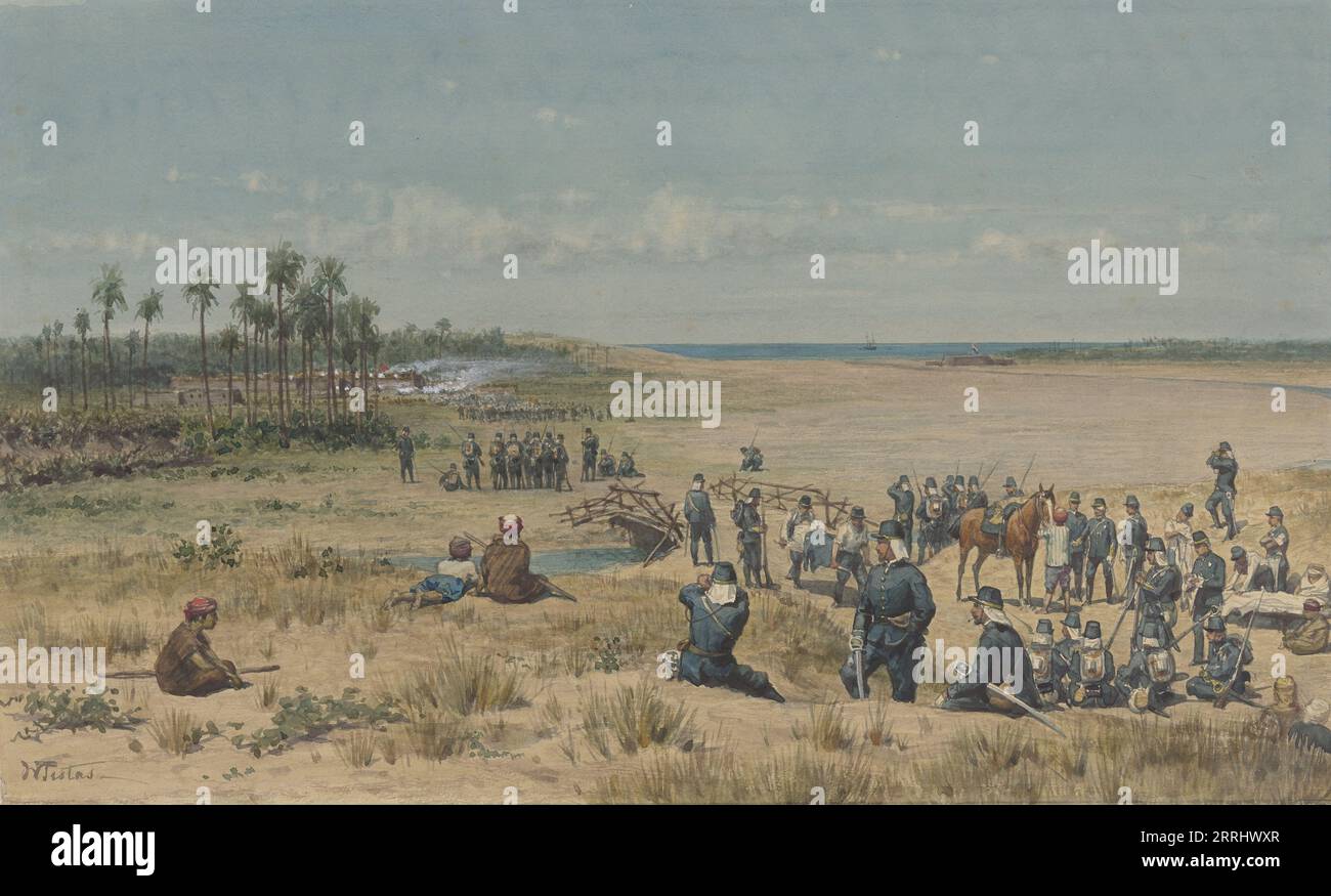 The capture of Tumulit during the Samalanga expedition, August 26, 1877, 1883. Stock Photo
