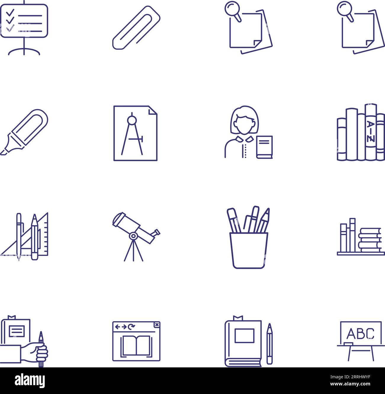 Stationary for studying Stock Vector Images - Alamy