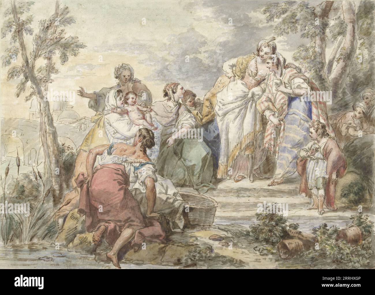 The discovery of Moses, 1744-1781. Stock Photo