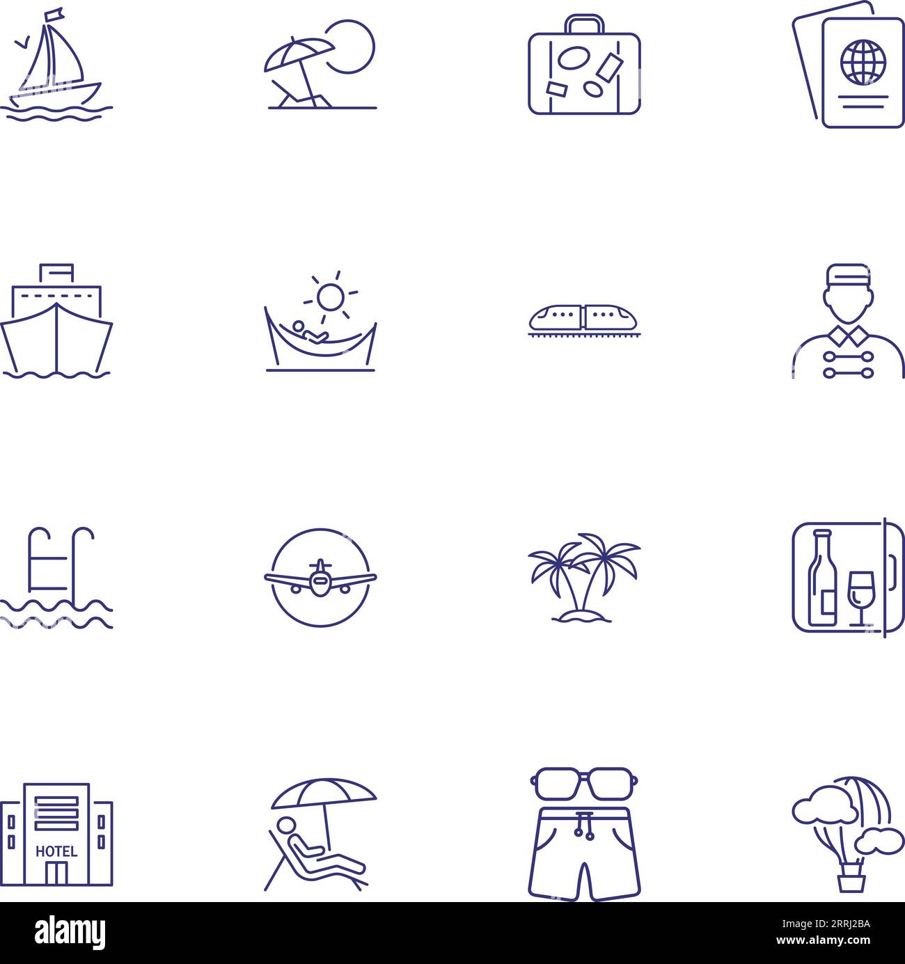 Voyage icons. Set of line icons Stock Vector Image & Art - Alamy