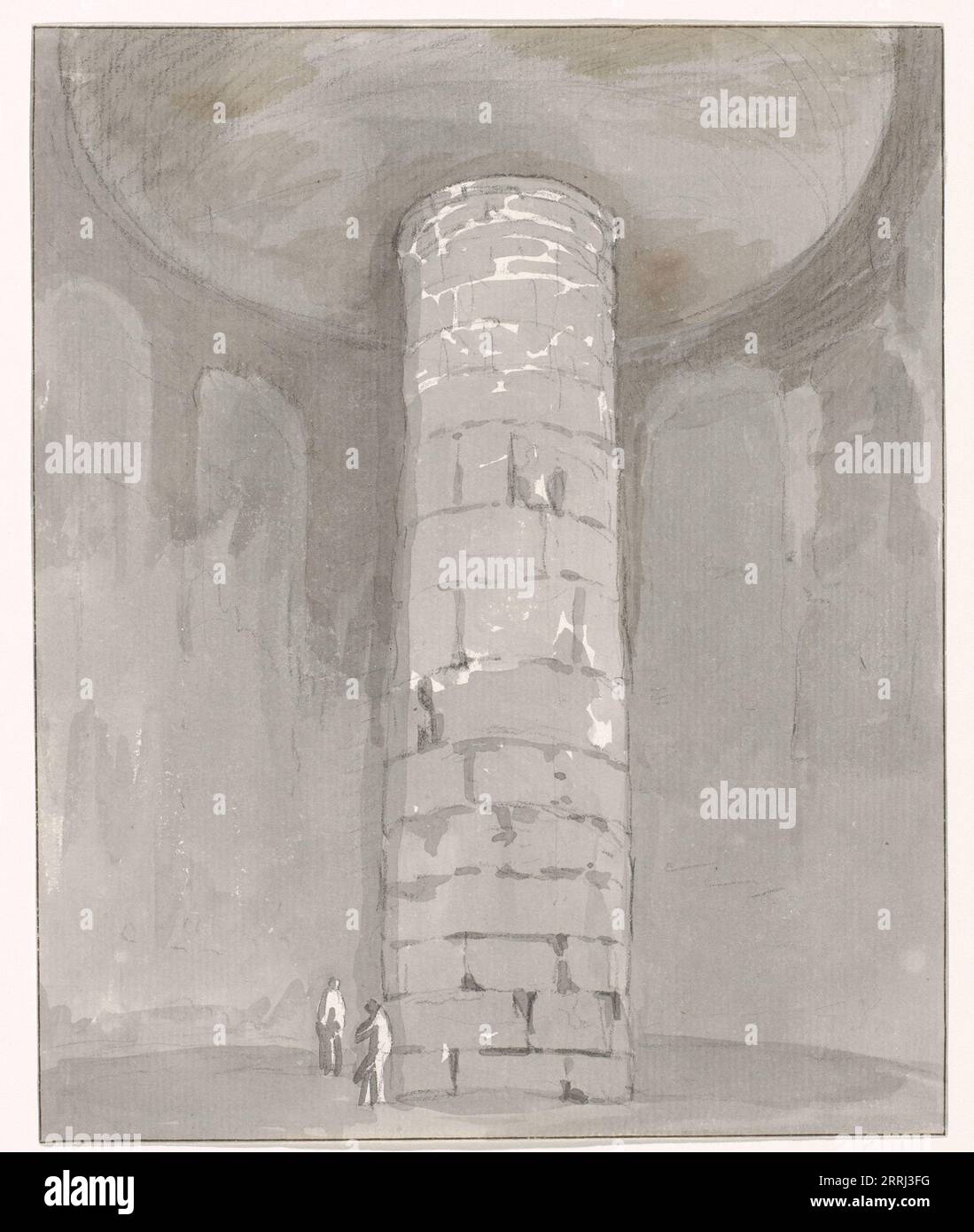 Interior of tower at the Tomb of Cicero between Itri and Gaeta, 1778. Drawing from the album 'Voyage to Italy, Sicily and Malta'. Stock Photo