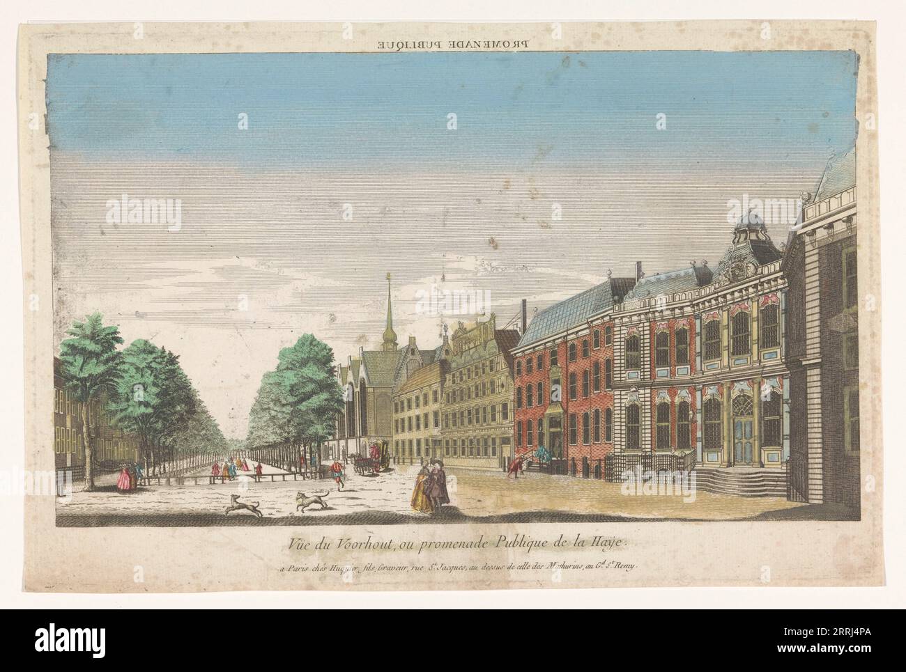 View of Lange Voorhout in The Hague, 1735-1805. Stock Photo