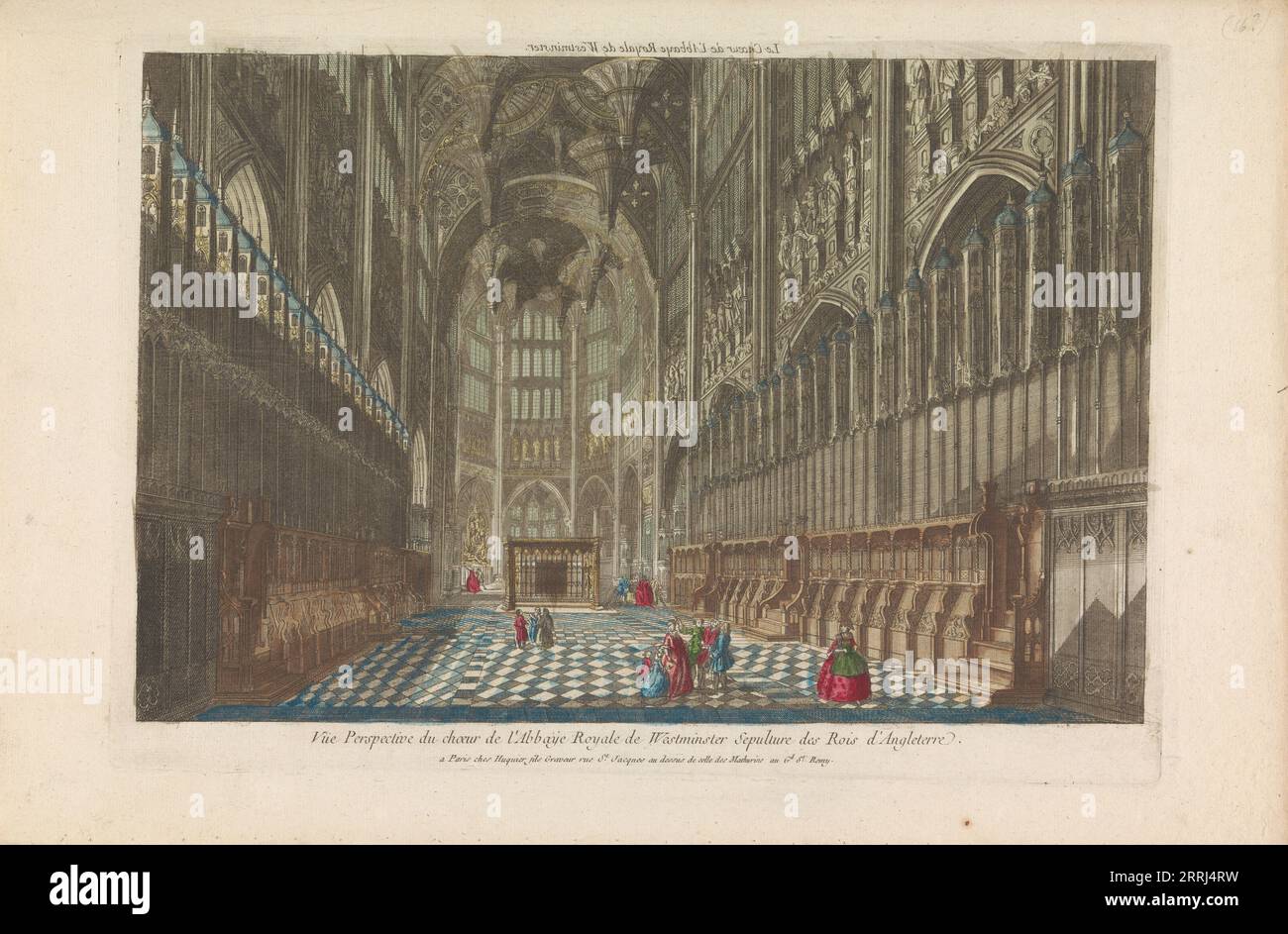 View of the choir of the Westminster Abbey in London, 1735-1805. Stock Photo
