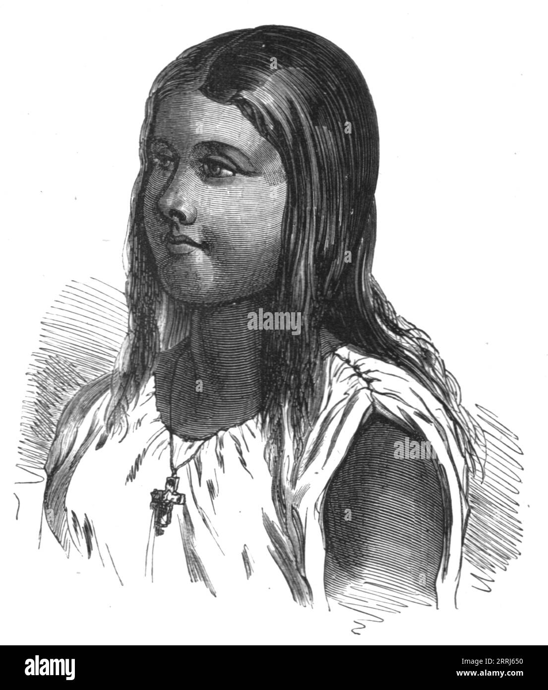 'Indian Girl--Paraguay; A visit to Paraguay during the war', 1875. From, 'Illustrated Travels' by H.W. Bates. [Cassell, Petter, and Galpin, c1880, London] Stock Photo