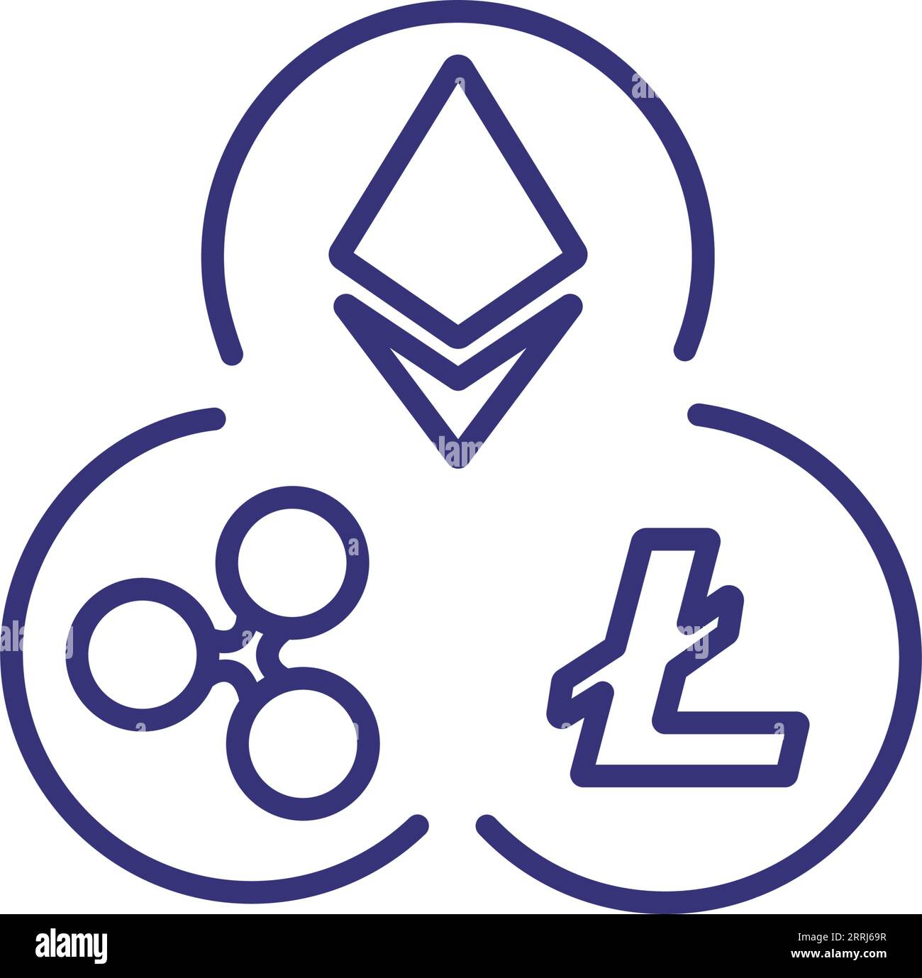 Altcoins line icon Stock Vector