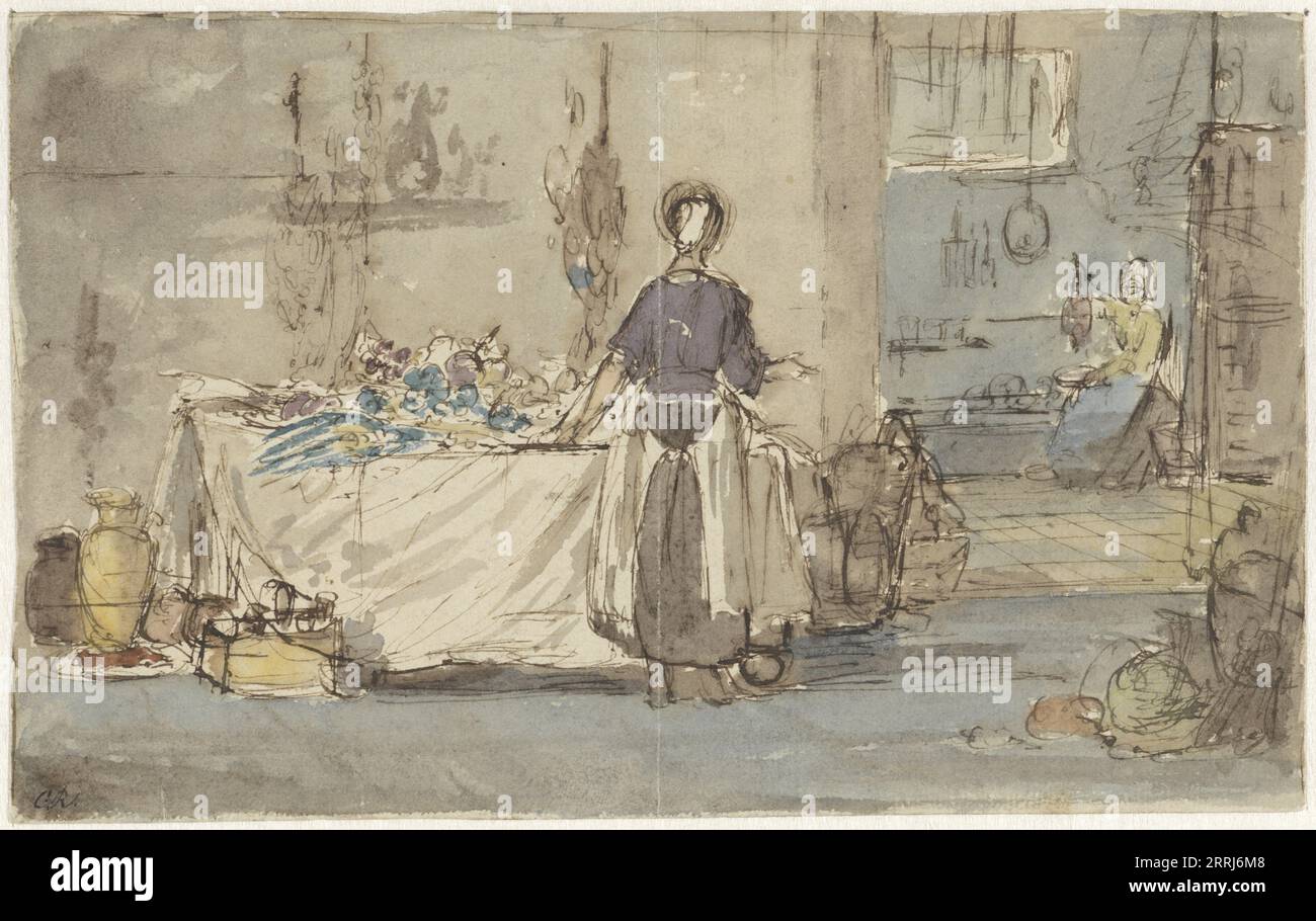 Kitchen interior, 1824-1894. Stock Photo