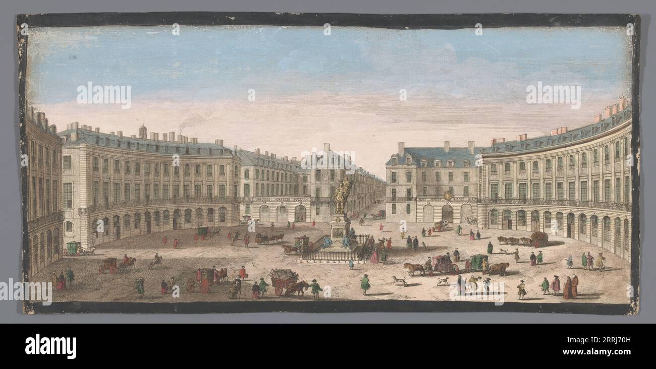 View of the Place des Victoires in Paris, 1700-1799. Stock Photo