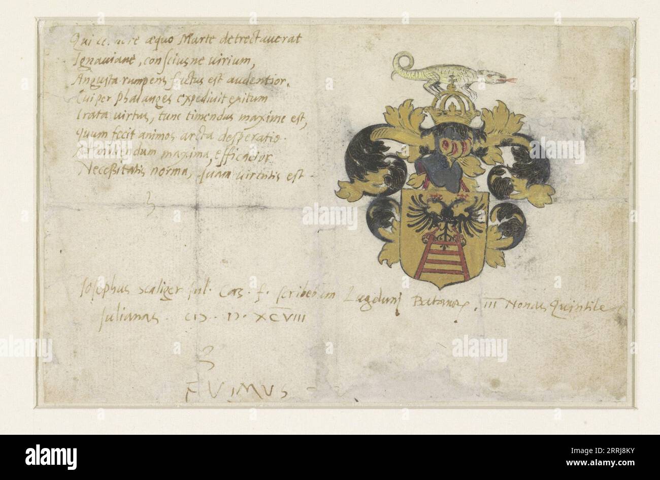 Coat of arms of Josephus Justus Scaliger, 1598 Stock Photo Alamy