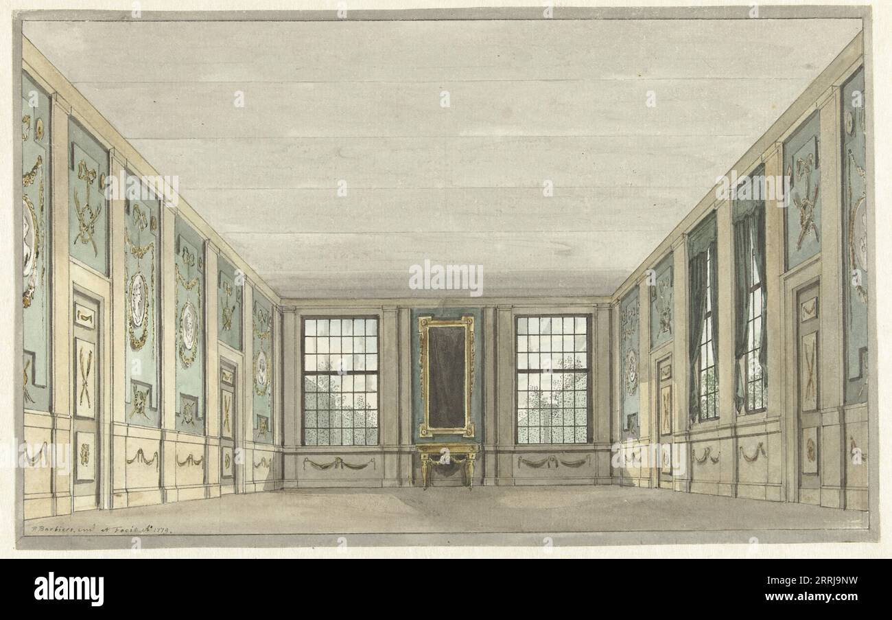 Design for a theater decor of an interior, 1779 Stock Photo - Alamy