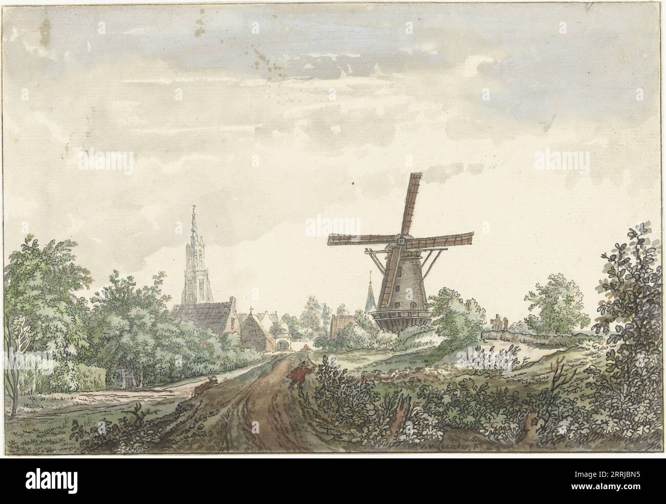View of the Leusden road to Amersfoort, 1706-1759. Stock Photo