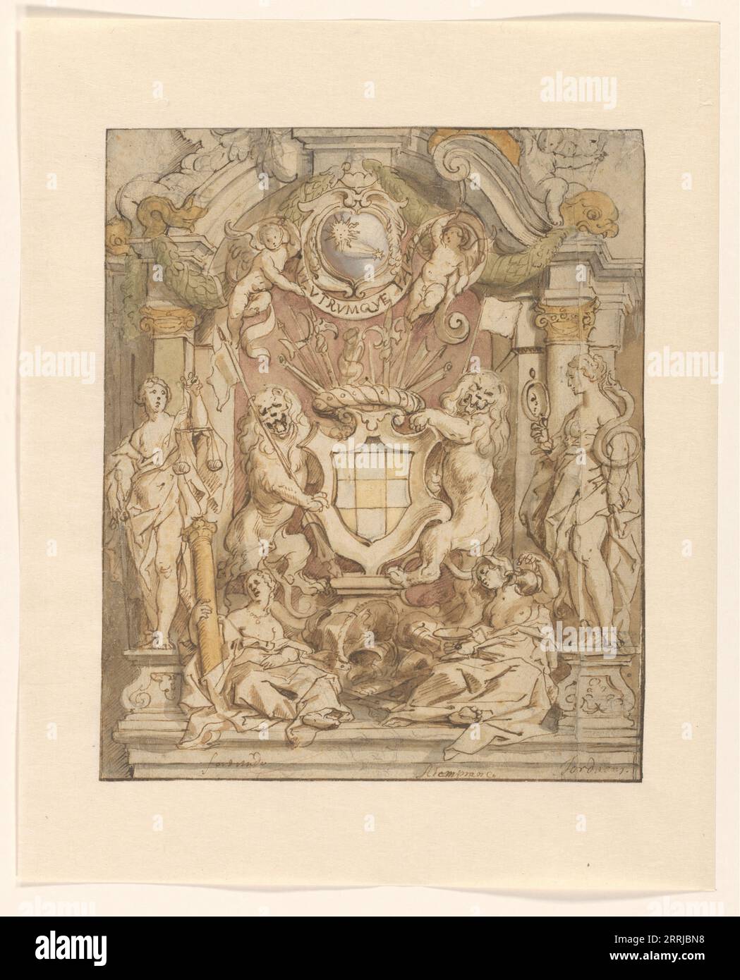 The coat of arms of Van der Linden, 1630-1635 Stock Photo - Alamy