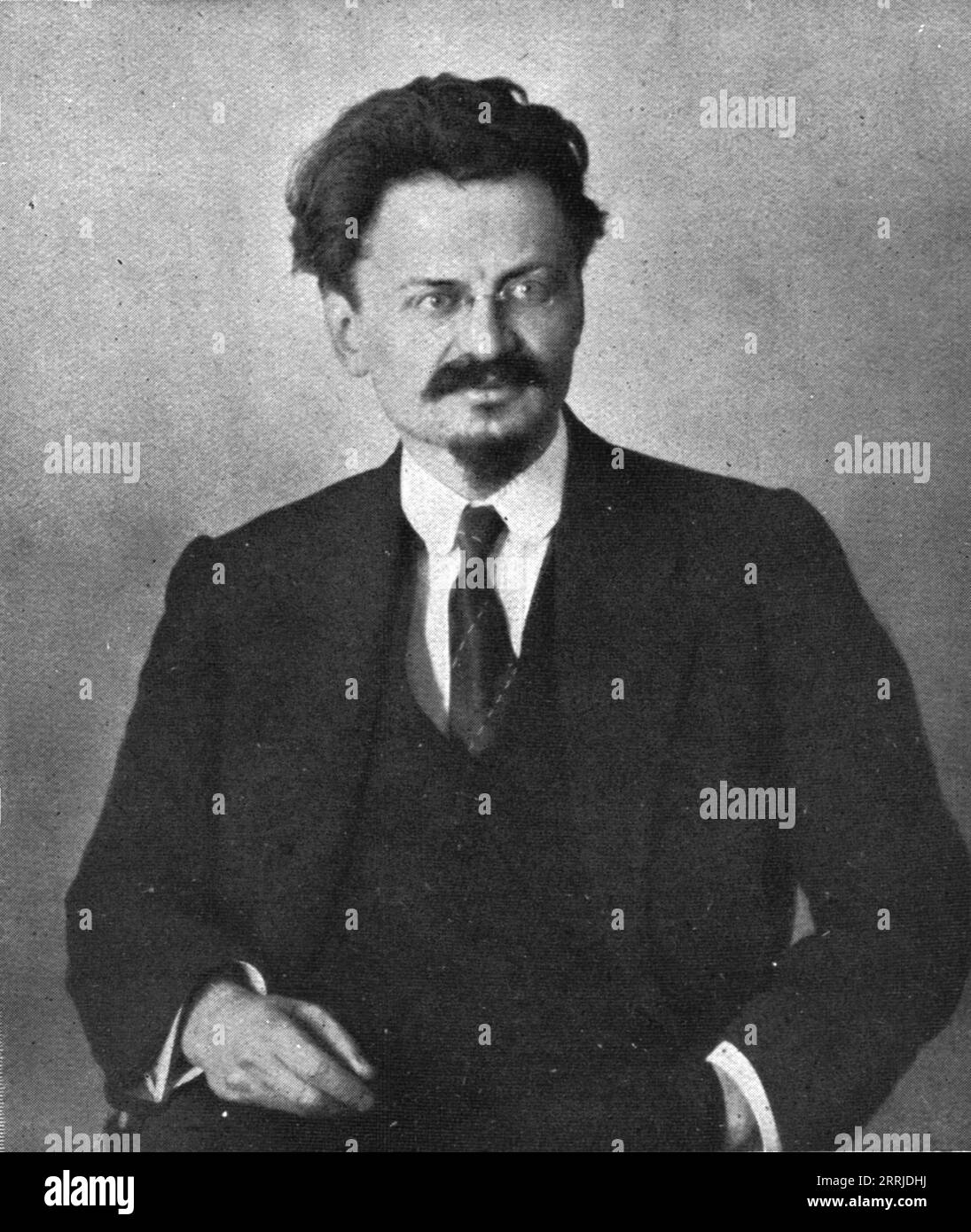 'In Soviet Russia; One of the men of the hour: Trotsky, Commissioner for Foreign Affairs', 1917. From &quot;L'Album de la Guerre 1914-1919, Volume 2&quot; [L'Illustration, Paris, 1924]. Stock Photo