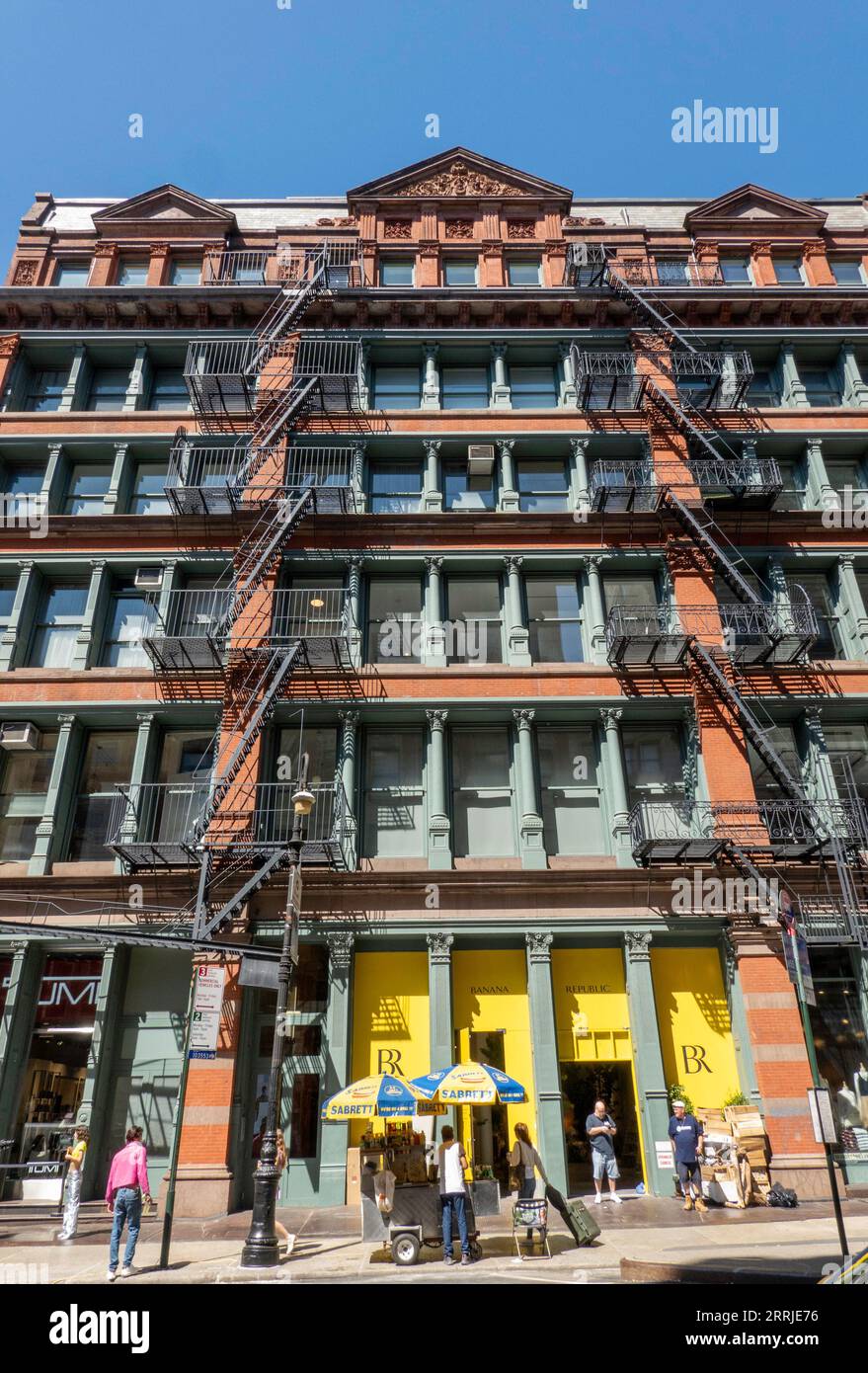 SoHo is an historic district in New York City featuring cast iron architecture, USA  2023 Stock Photo