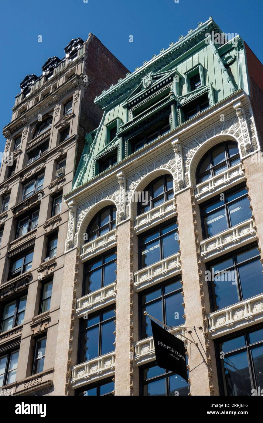 SoHo is an historic district in New York City featuring cast iron architecture, USA  2023 Stock Photo
