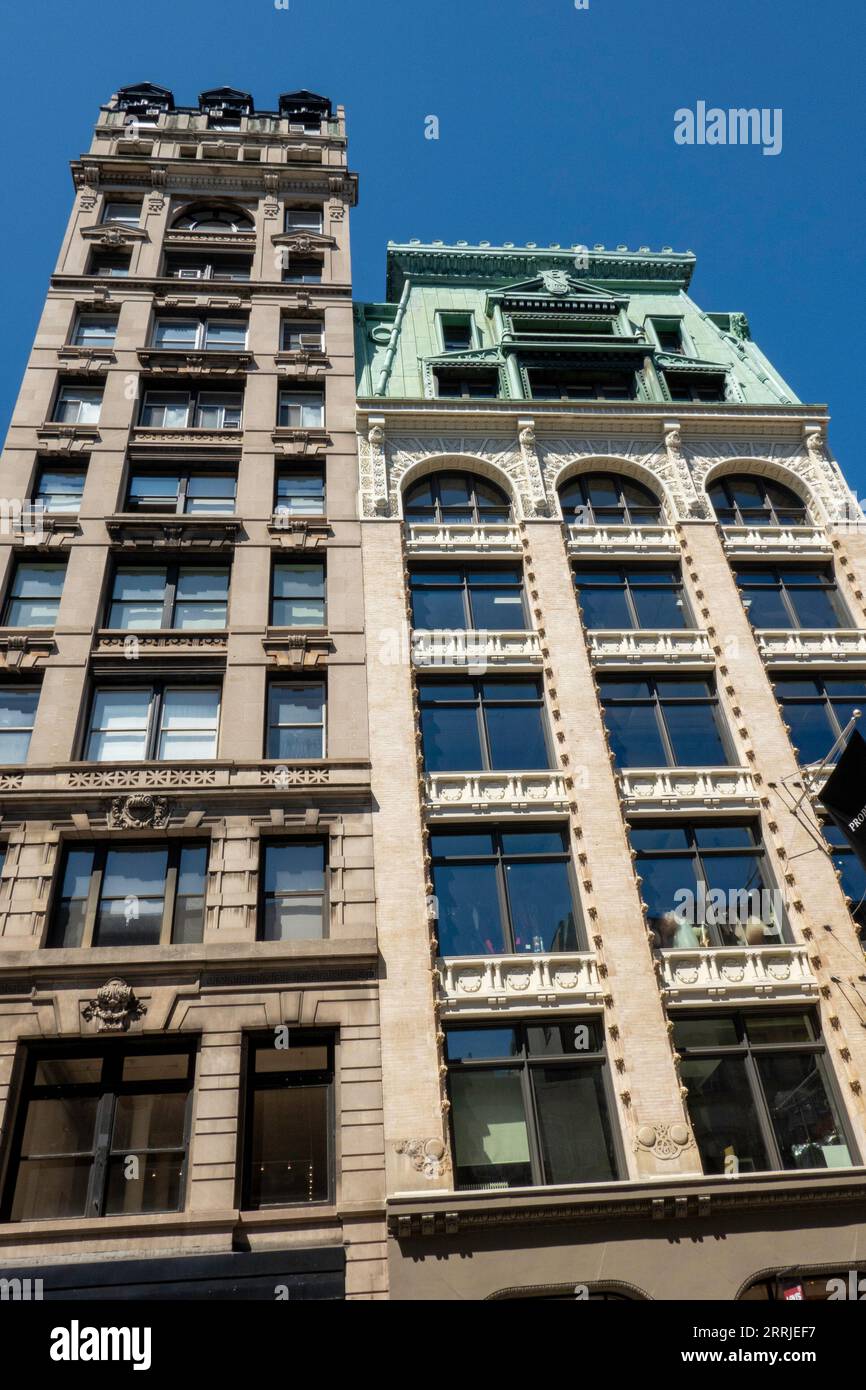 SoHo is an historic district in New York City featuring cast iron architecture, USA  2023 Stock Photo