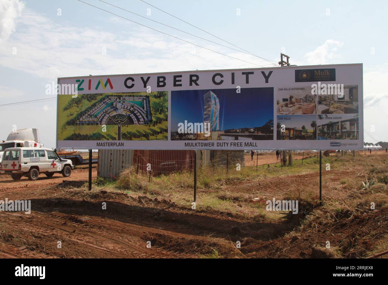 220720 MOUNT HAMPDEN ZIMBABWE, July 20, 2022 A billboard showing
