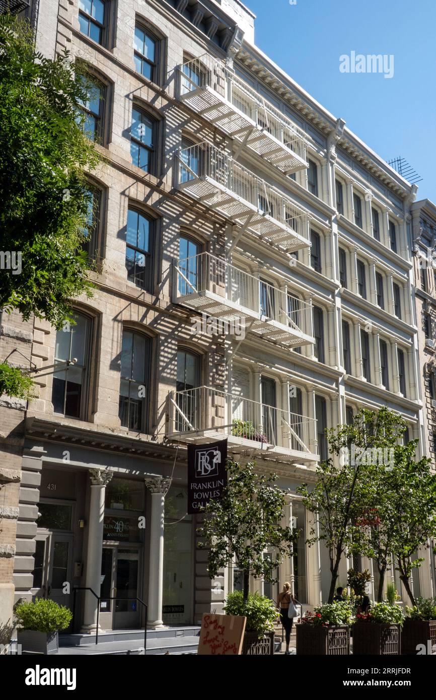 SoHo is an historic district in New York City featuring cast iron architecture, USA  2023 Stock Photo