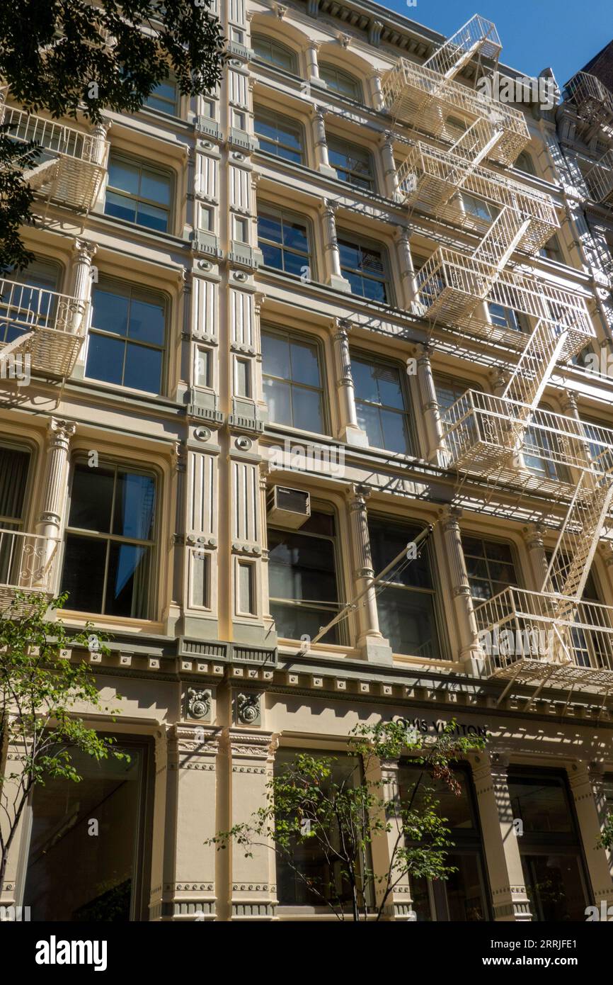 SoHo is an historic district in New York City featuring cast iron architecture, USA  2023 Stock Photo