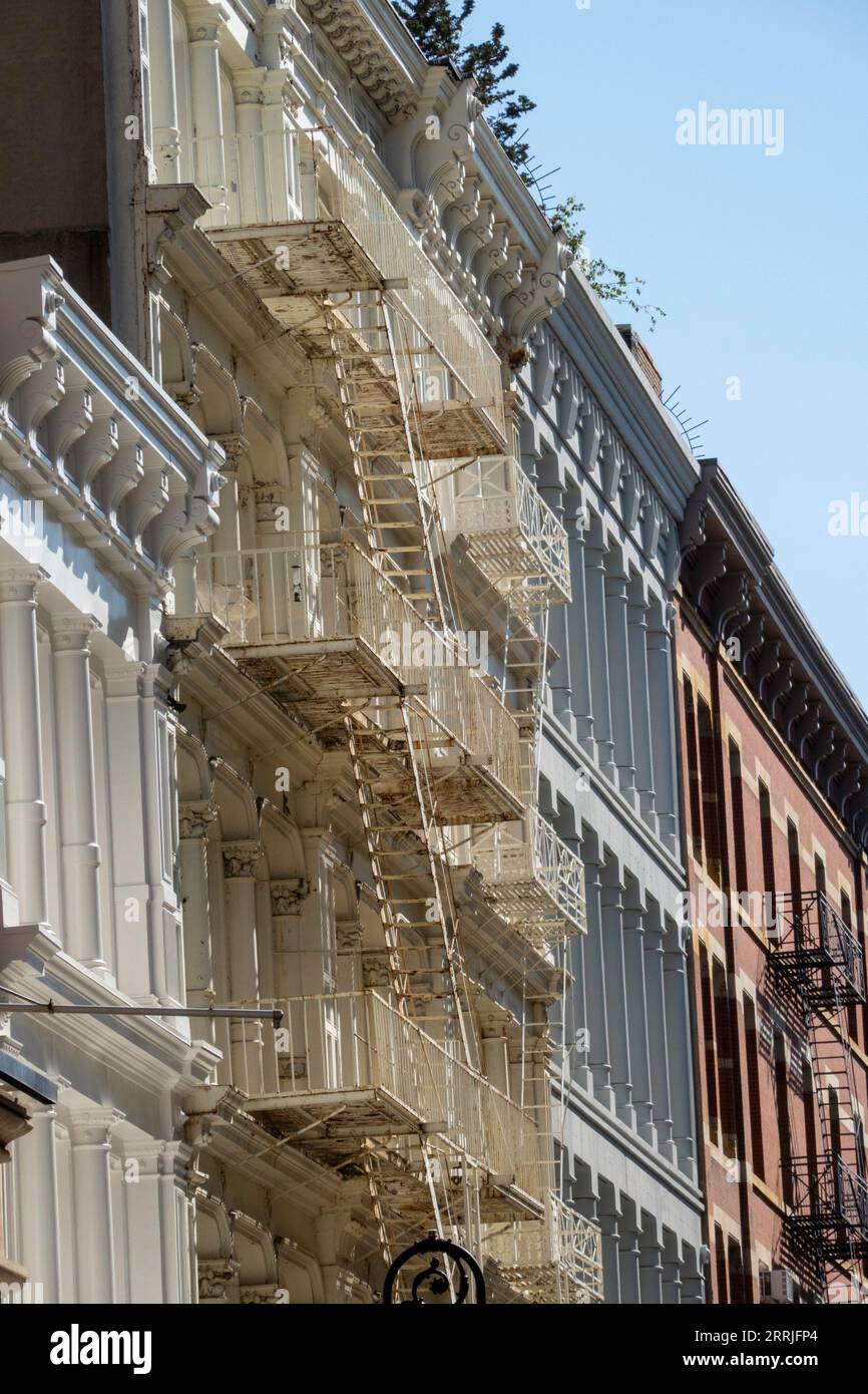 SoHo is an historic district in New York City featuring cast iron architecture, USA  2023 Stock Photo