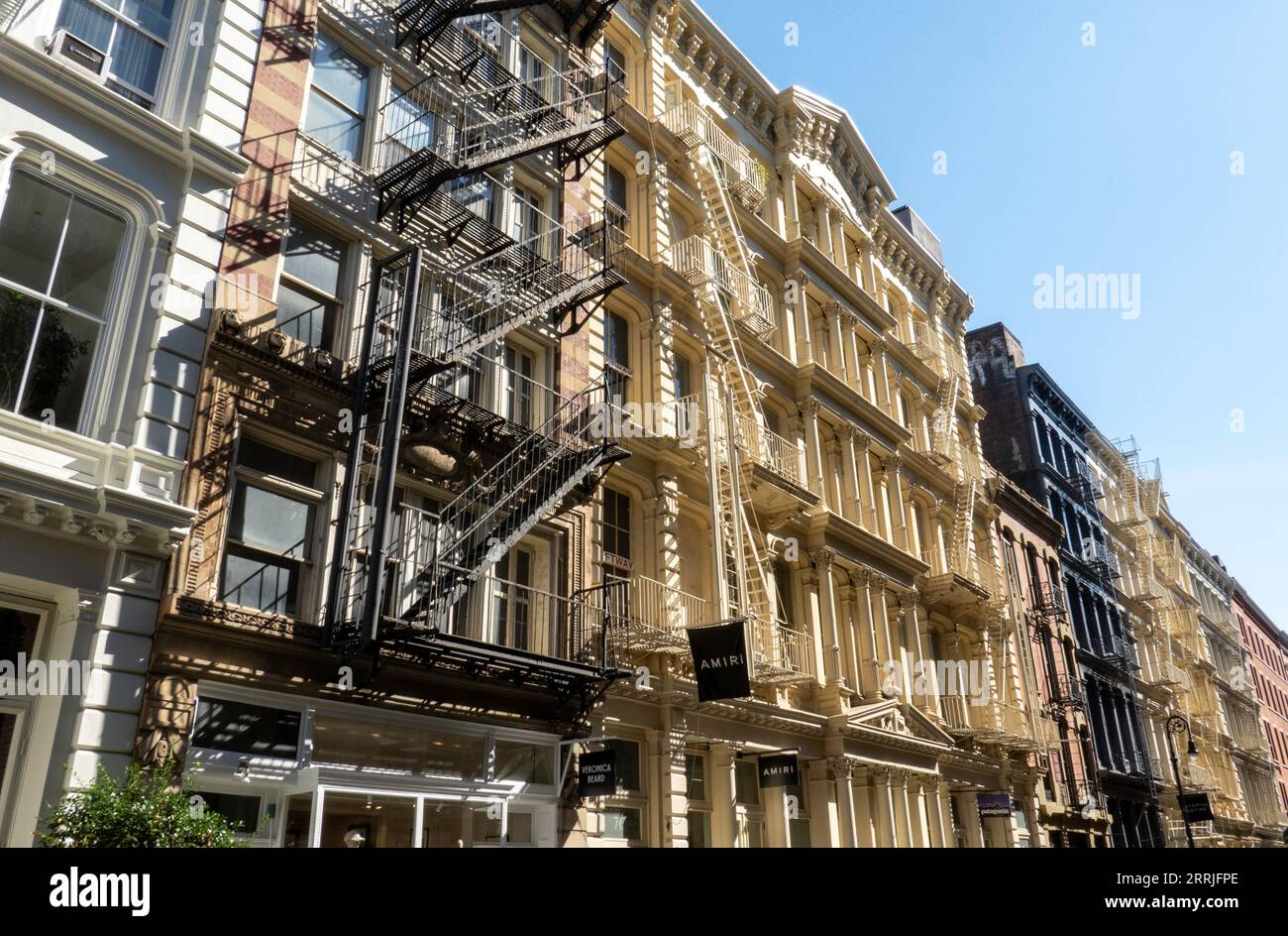 SoHo is an historic district in New York City featuring cast iron architecture, USA  2023 Stock Photo