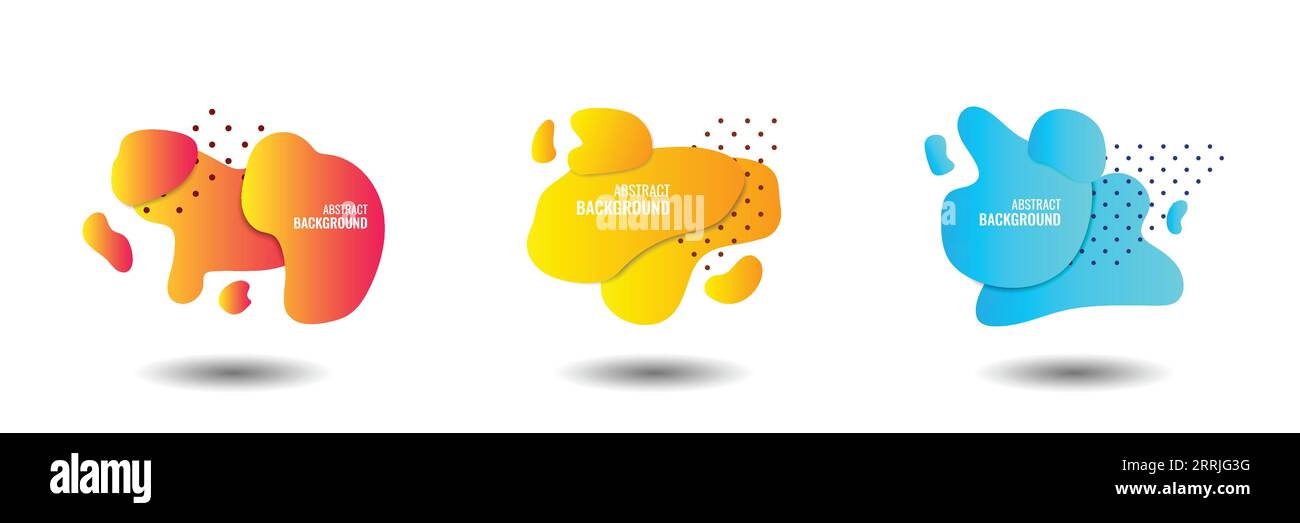 Liquid fluid organic shape gradient color template abstract background Stock Vector