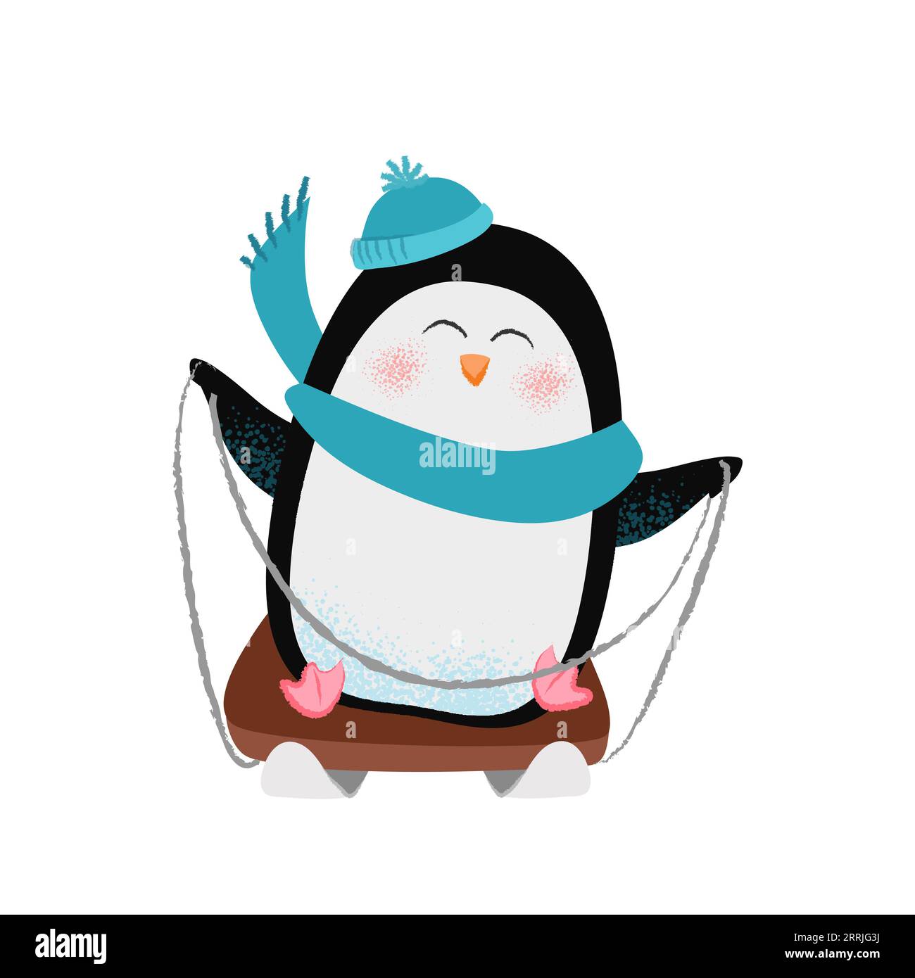 Premium Vector  Cute penguin in warm sweater with snowflake print vector  flat illustration. funny polar bird wearing winter knitted clothes isolated  on white. adorable arctic animal in christmas apparel.