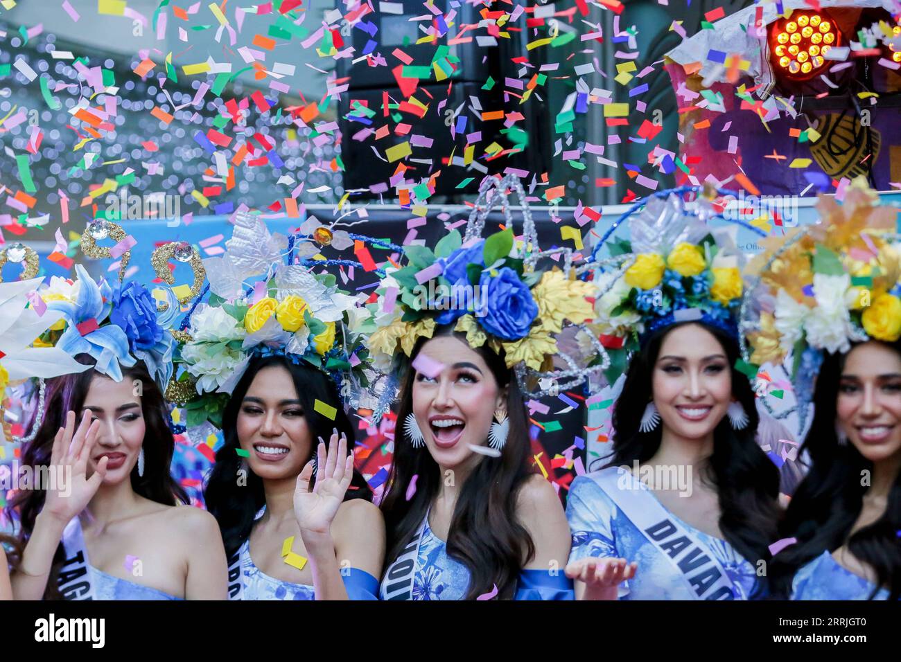 220723 -- QUEZON CITY, July 23, 2022 -- Contestants for the Binibining Pilipinas Miss Philippines 2022 attend the Grand Parade of Beauties in Quezon City, the Philippines on July 23, 2022. A total of 40 contestants will vie for the Binibining Pilipinas 2022 beauty pageant this year.  PHILIPPINES-QUEZON CITY-BEAUTY CONTEST-PARADE RouellexUmali PUBLICATIONxNOTxINxCHN Stock Photo