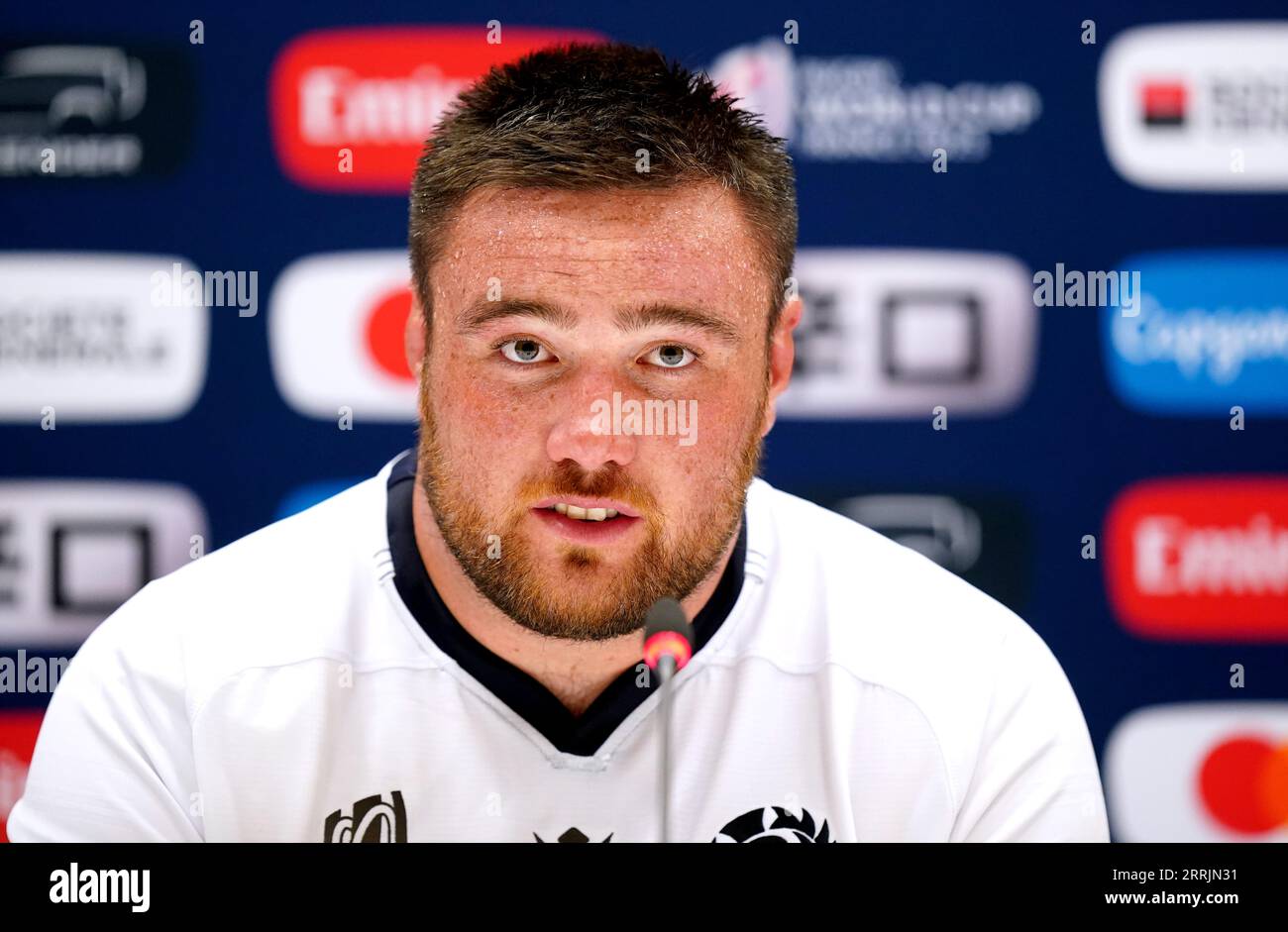 Scotland's Zander Fagerson during a press conference at the Stade de