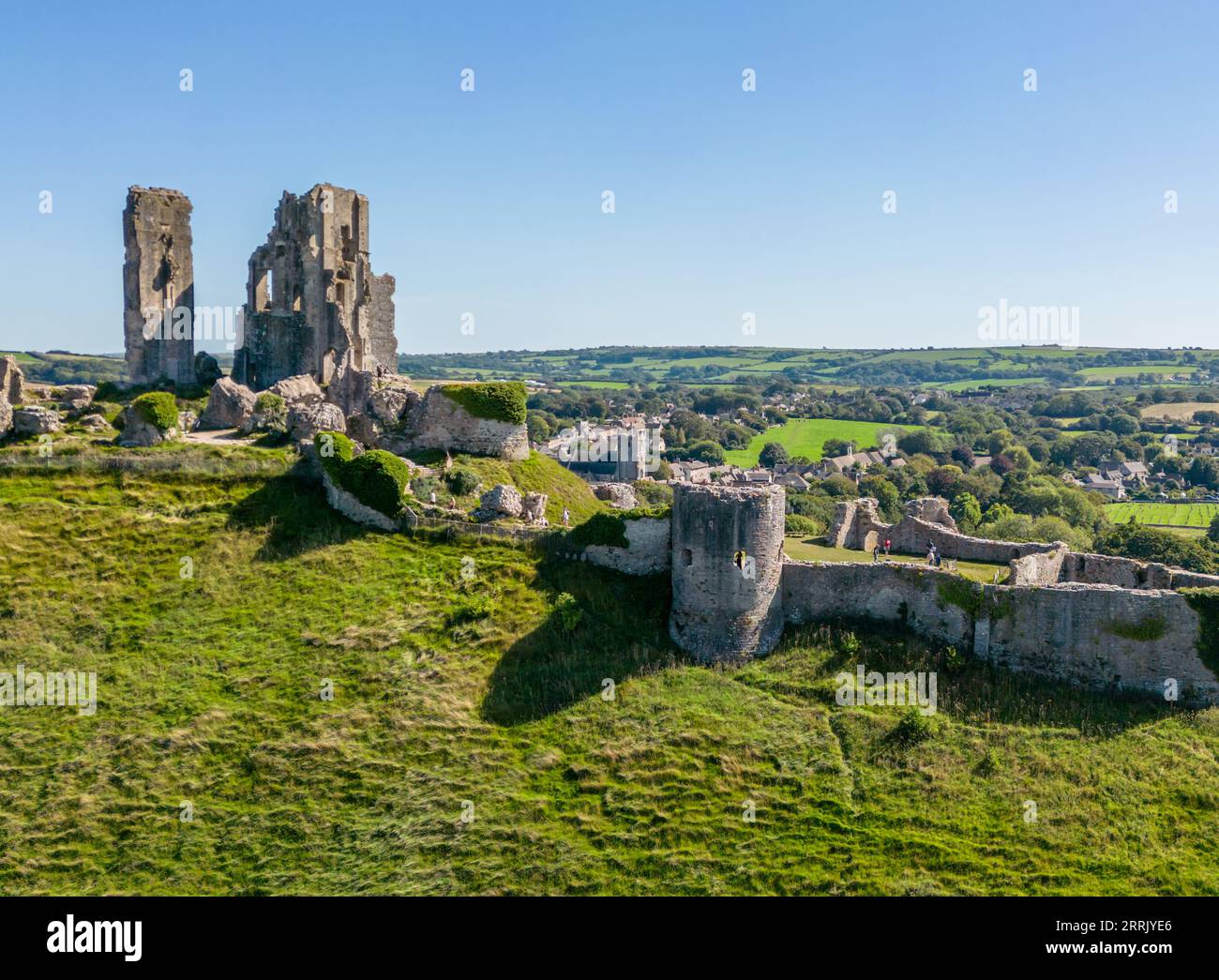 Corfe Castle in Dorset Stock Photo