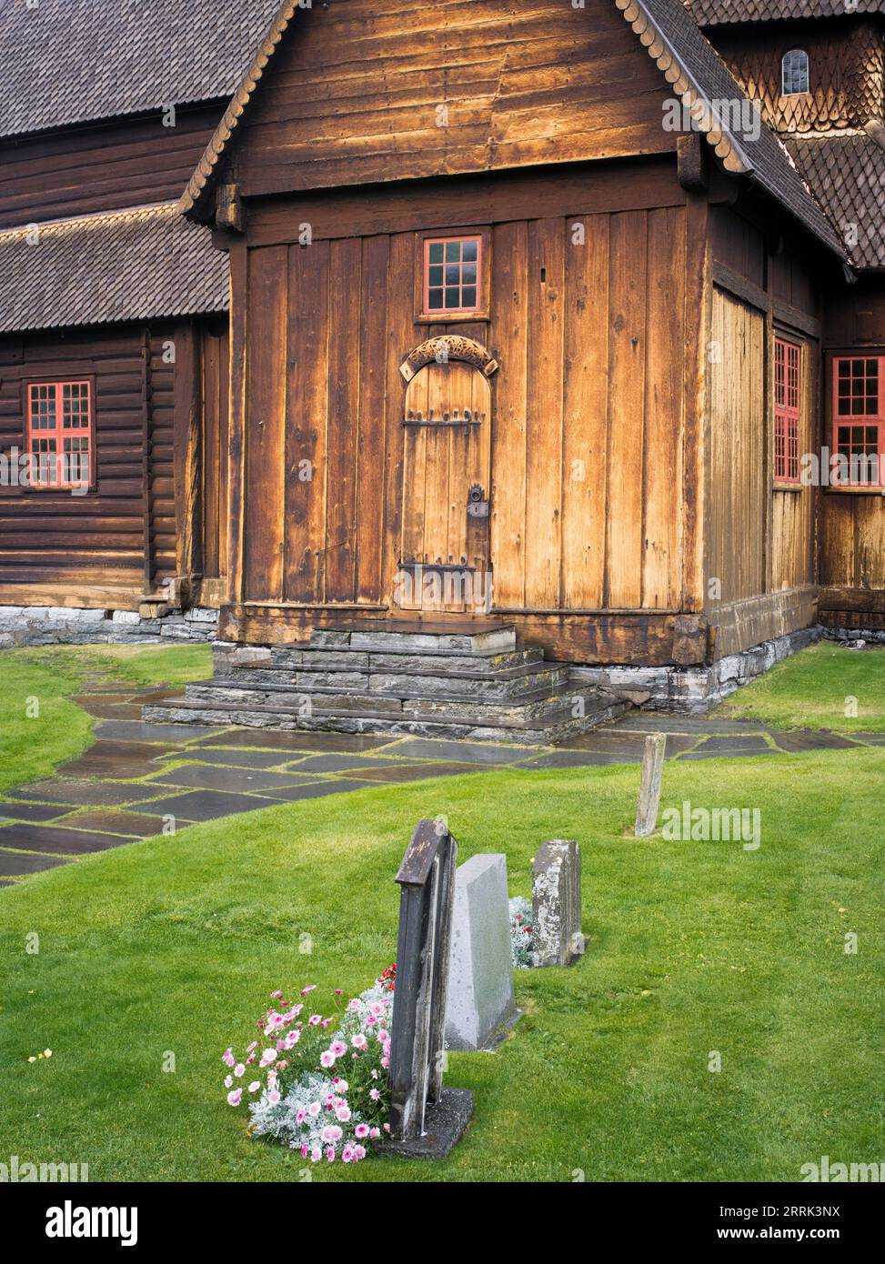 Stave church entrance door in Lom, Norway Stock Photo - Alamy