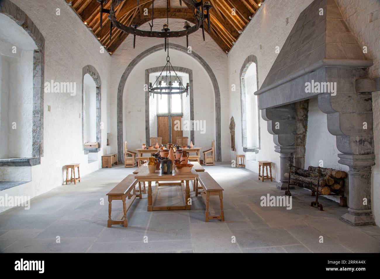 Medieval Castle Banqueting Hall Stock Photo