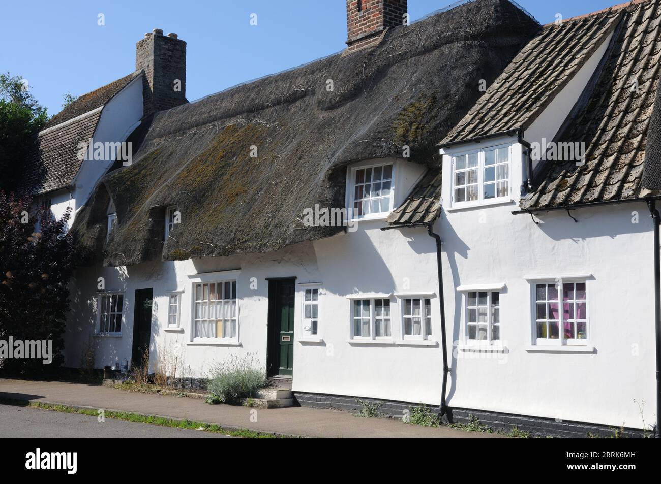 Thatched cottages, Grantchester, Cambridgeshire Stock Photo