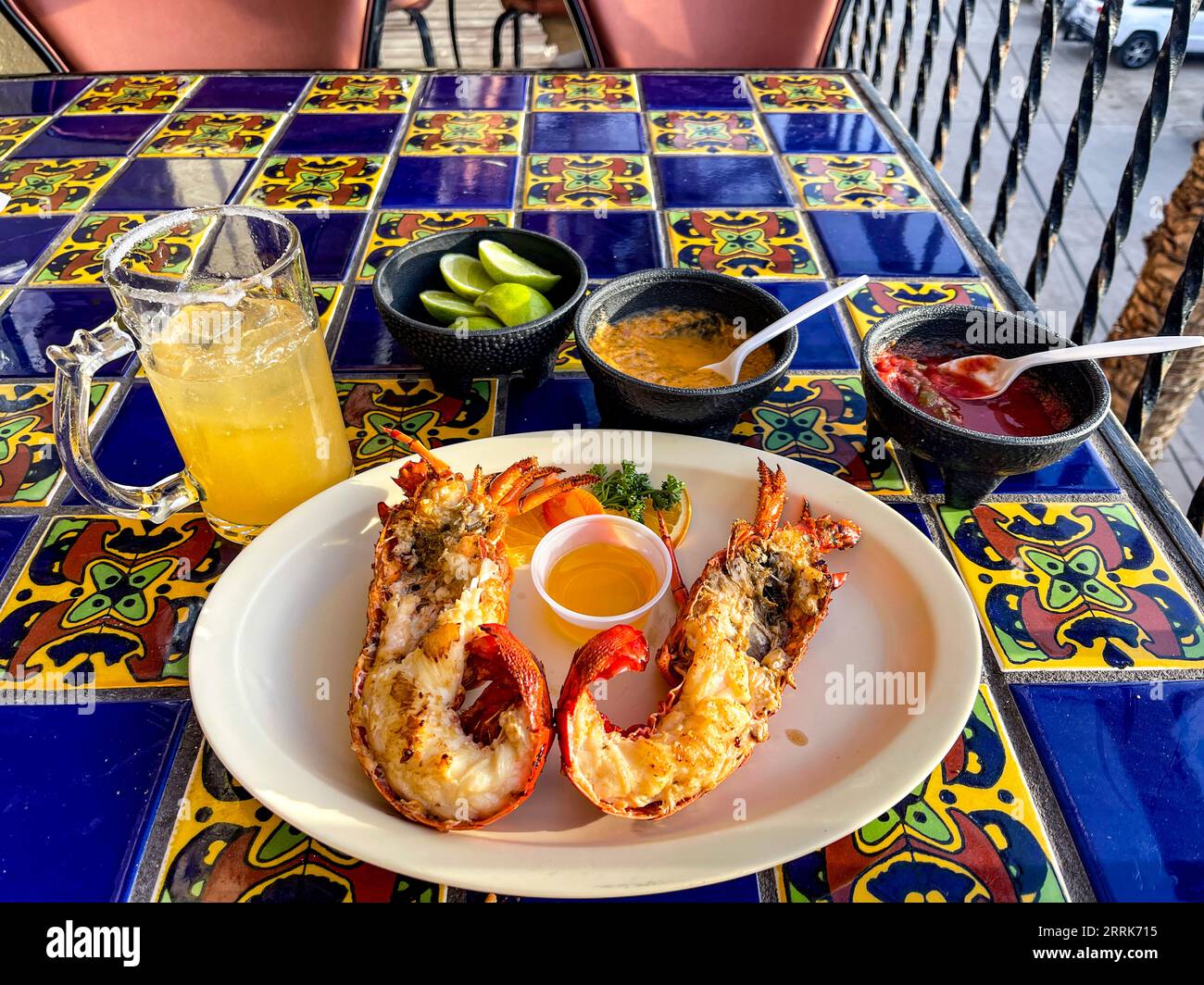 The famous lobster from the fishing village of Puerto Nuevo in Mexico